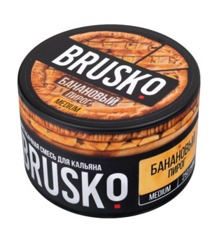 Бестабачная смесь для кальяна - Brusko - БАНАНОВЫЙ ПИРОГ ( с ароматом банановый пирог ) - 250 г
