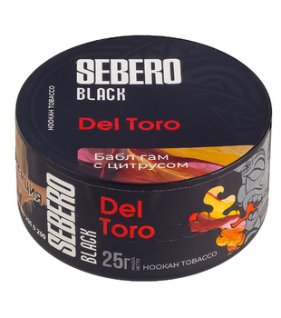 Табак для кальяна - Sebero black - del toro ( с ароматом баблгам грейпфрут ) - 25 г