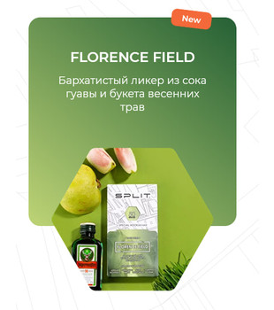 Бестабачная смесь для кальяна - Split - Florence Field ( с ароматом гуава и весенние травы ) - 50 г