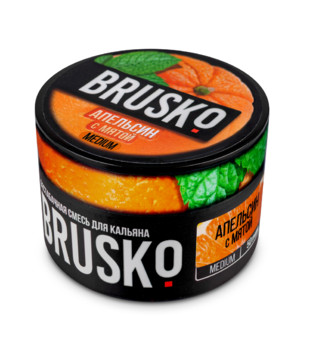 Бестабачная смесь для кальяна - Brusko - Апельсин с Мятой ( с ароматом апельсин с мятой ) - 50 г
