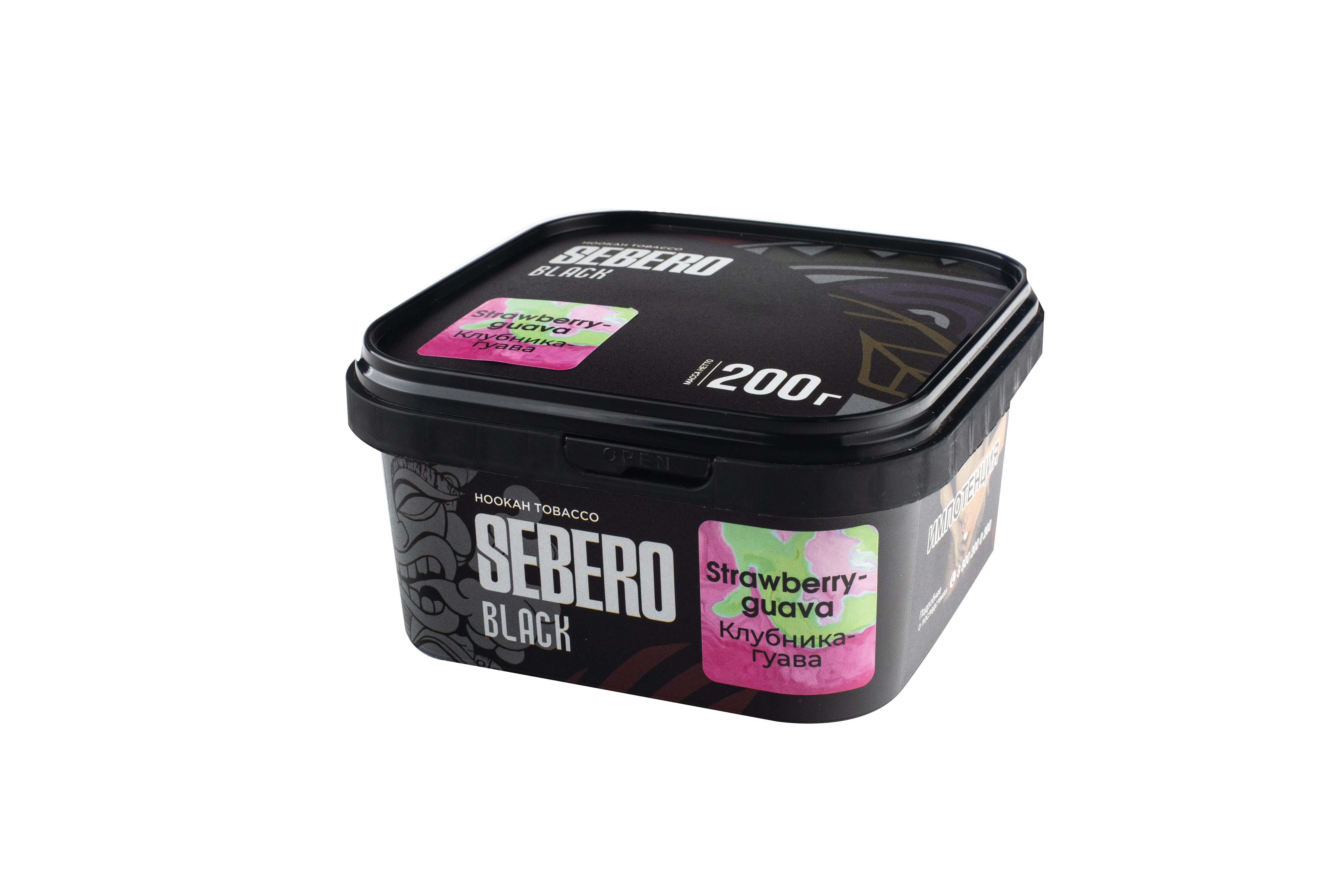 Табак для кальяна - Sebero black - STRAWBERRY GUAVA ( с ароматом гуава клубника ) - 200 г