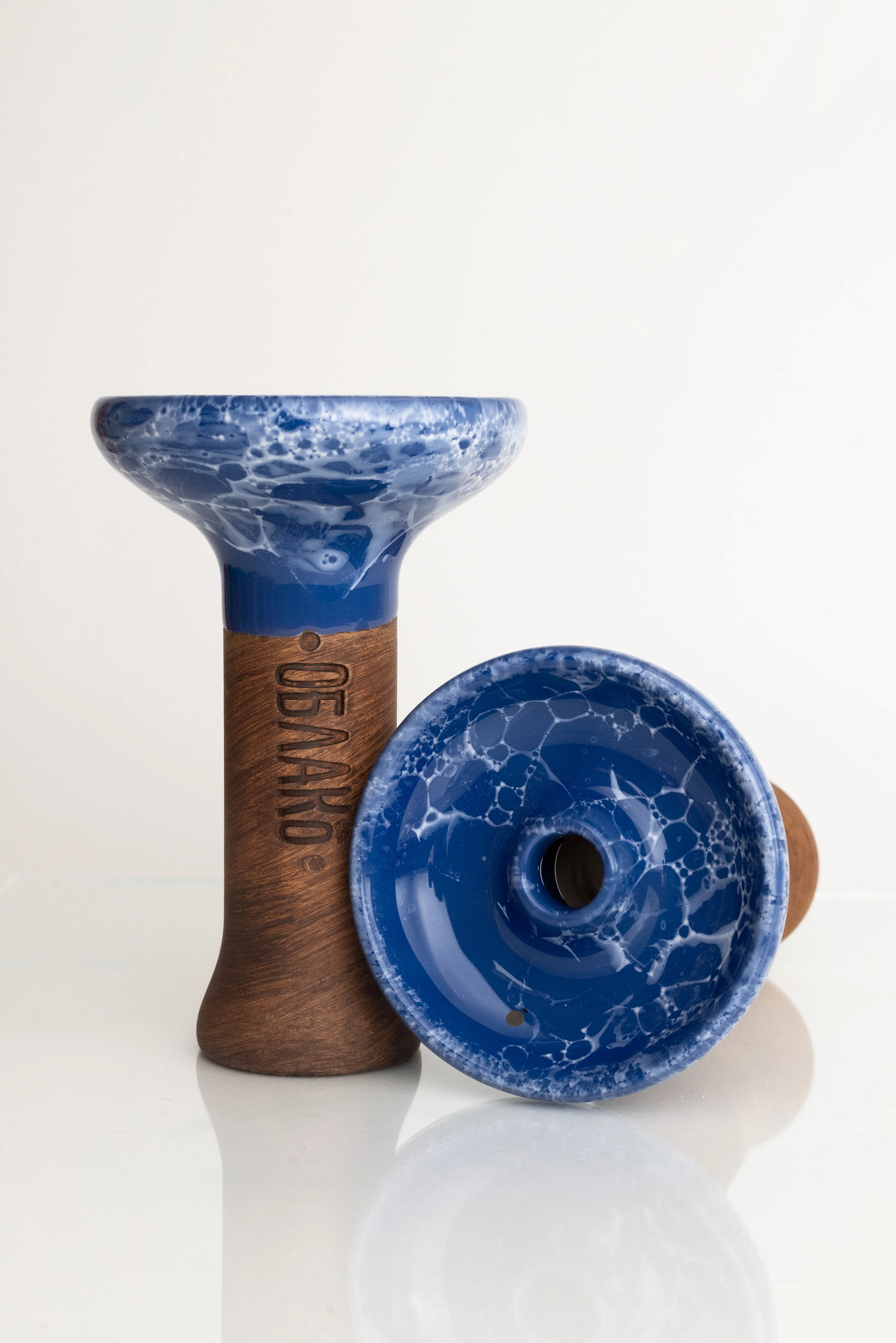Чаша для кальяна - Облако - M - Phunnel Glaze - сине-белый мрамор ( фанэл )