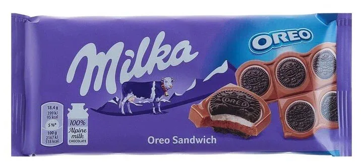 Молочный шоколад Milka - Oreo Sandwich - 87 г (плиточный)
