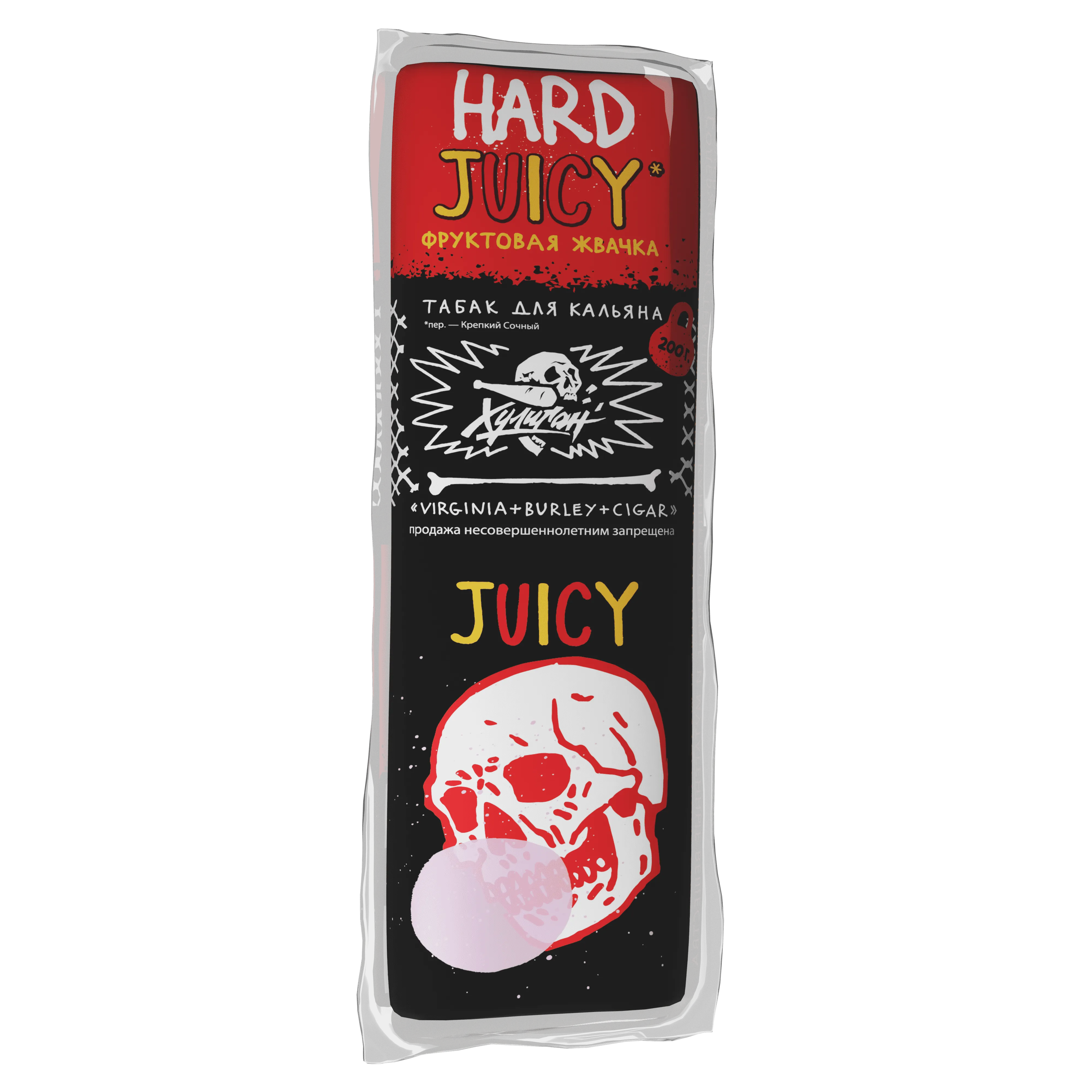 Табак для кальяна - Хулиган HARD - JUICY ( с ароматом фруктовая жвачка ) - 200 г