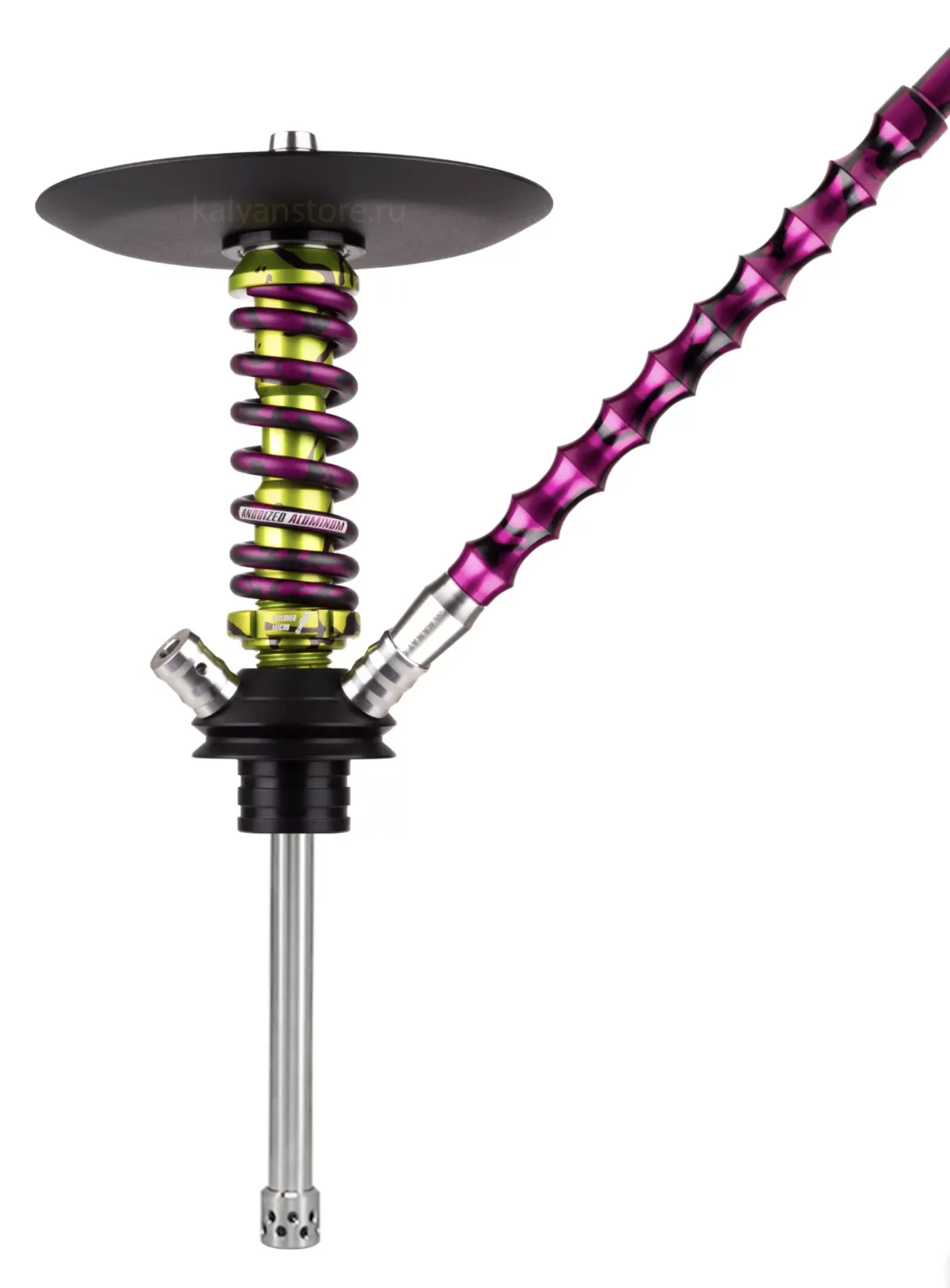 Кальян - Mamay - Coilovers Micro FULL ANOD - ( Оливковый сплеш шахта - Фиолетовый сплеш спираль )
