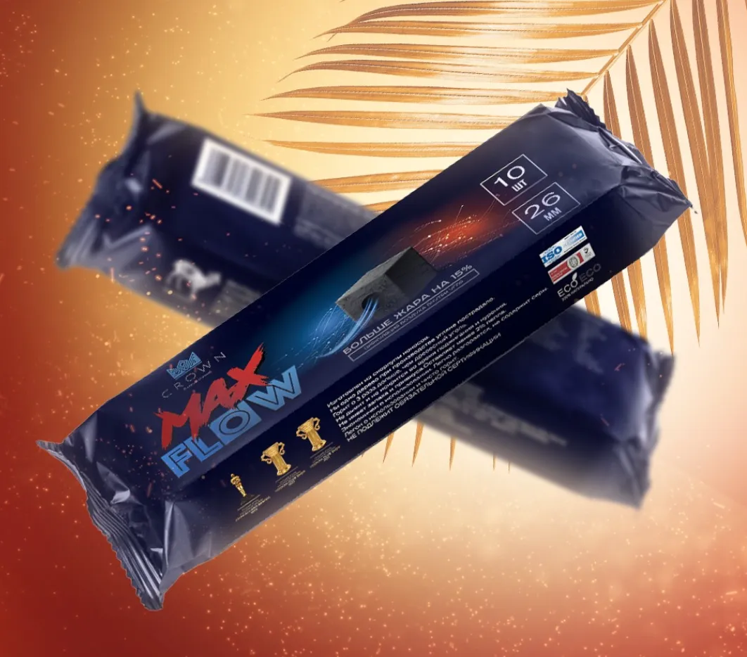 Уголь - Crown Max Flow 26 мм - блистер 10 шт