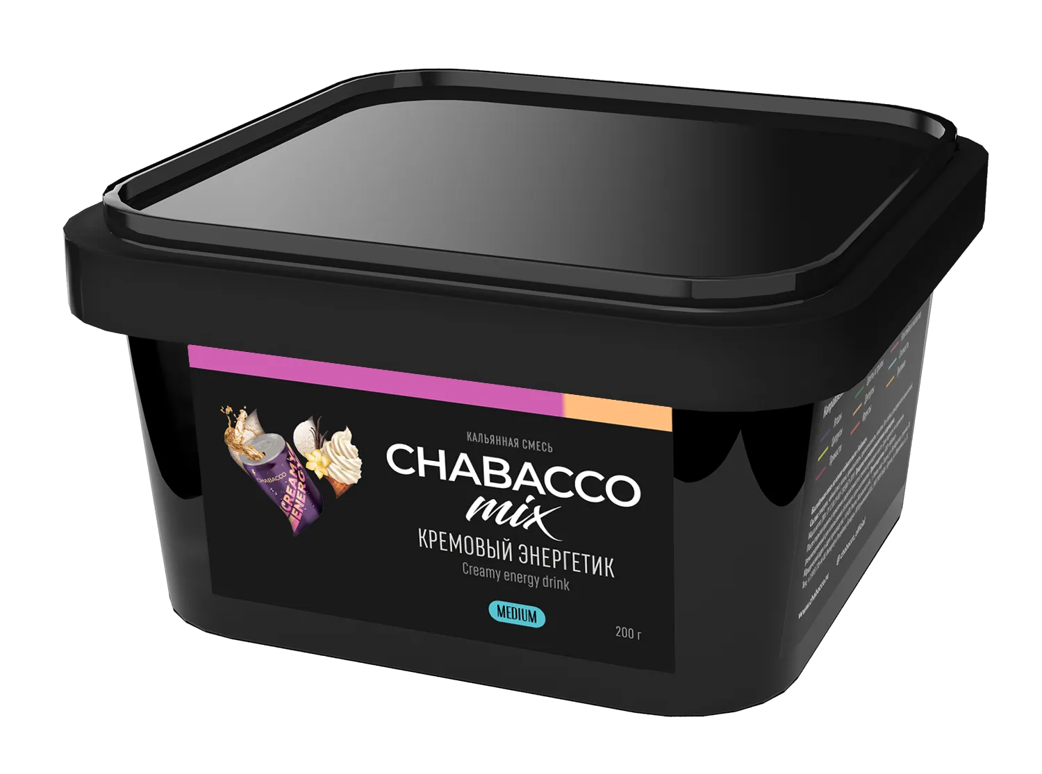 Бестабачная смесь для кальяна - Chabacco - MIX - CREAMY ENERGY ( с ароматом кремовый энергетик ) - 200г