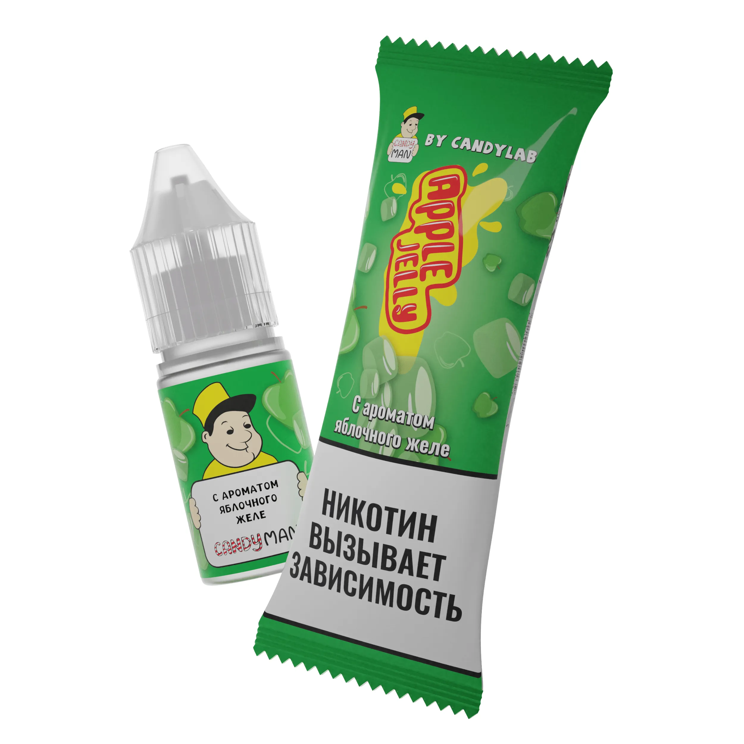 Жидкость для ЭСДН - CandyMan - Apple Jelly ( с ароматом яблочное желе ) - 10мл / 15мг/см3 - ЧЗ