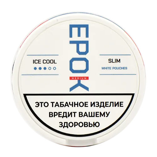 1. Жевательный табак - EPOK - Slim Medium - Ice Cool - 8 г ( белые пакеты )
