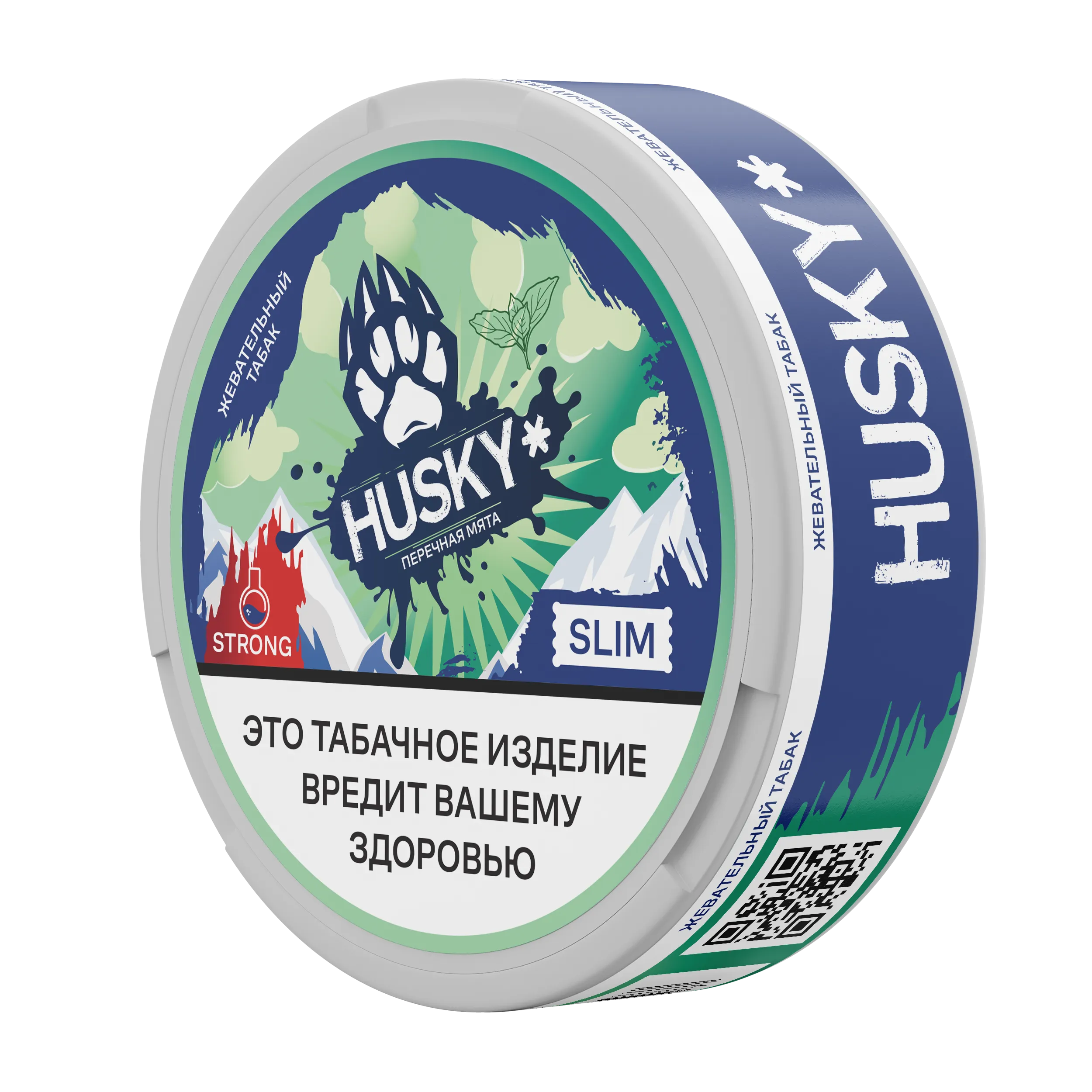 Жевательный табак - HUSKY STRONG - Slim - Peppermint ( перечная мята ) - 10 г