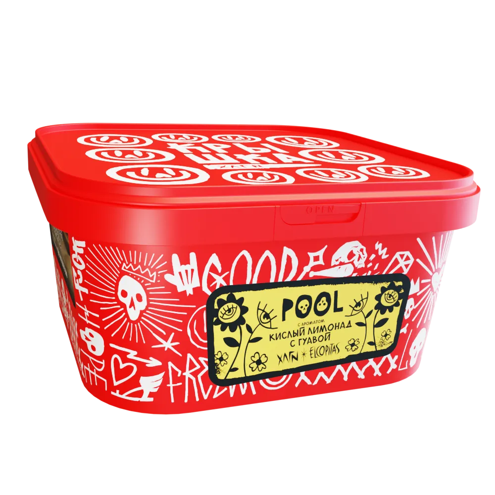 Табак для кальяна - Хулиган Elcopitas - POOL ( с ароматом кислый лимонад с гуавой ) - 200 г