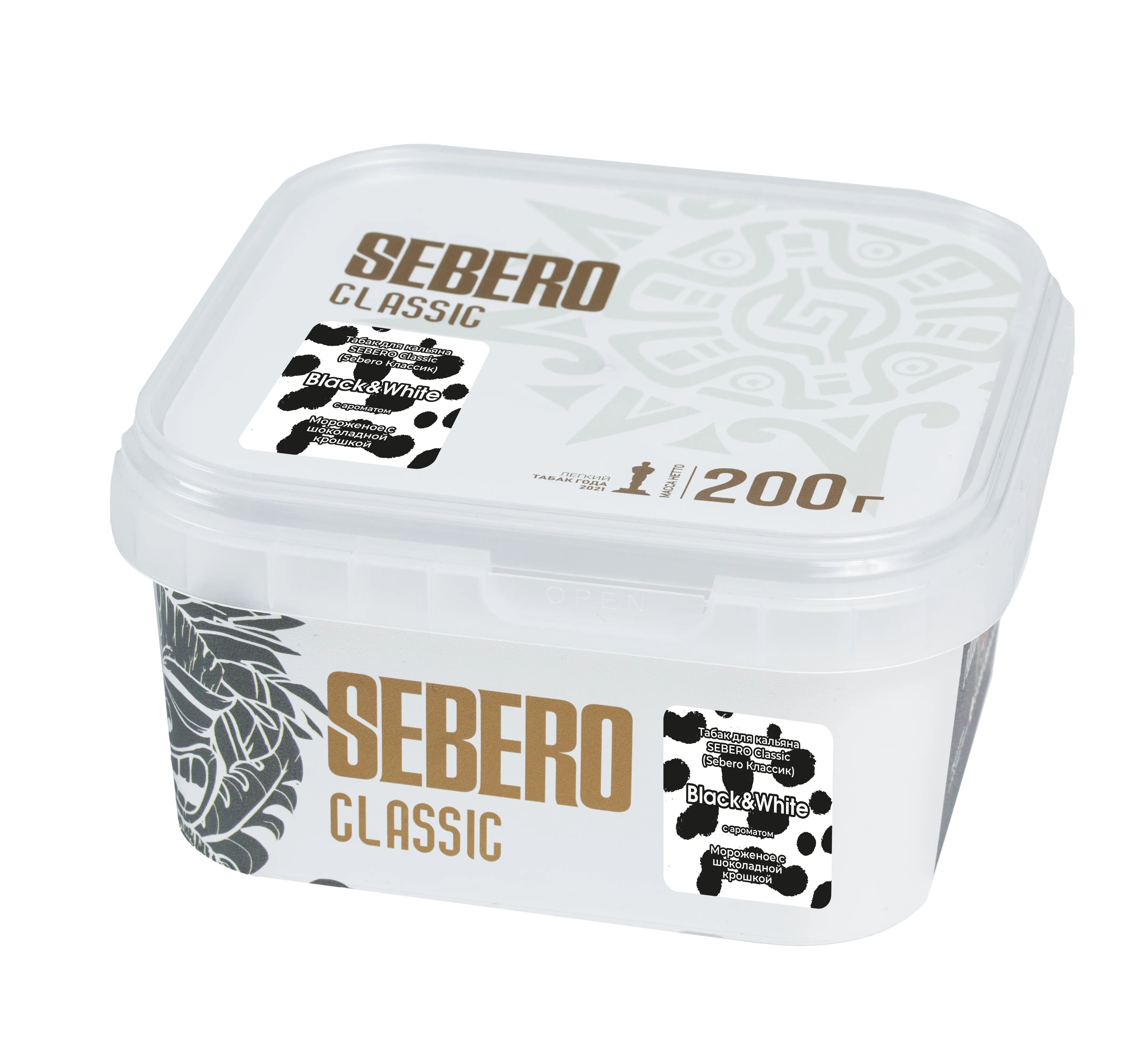 Табак для кальяна - Sebero - BLACK & WHITE ( с ароматом мороженное с шоколадной крошкой ) - 200 г