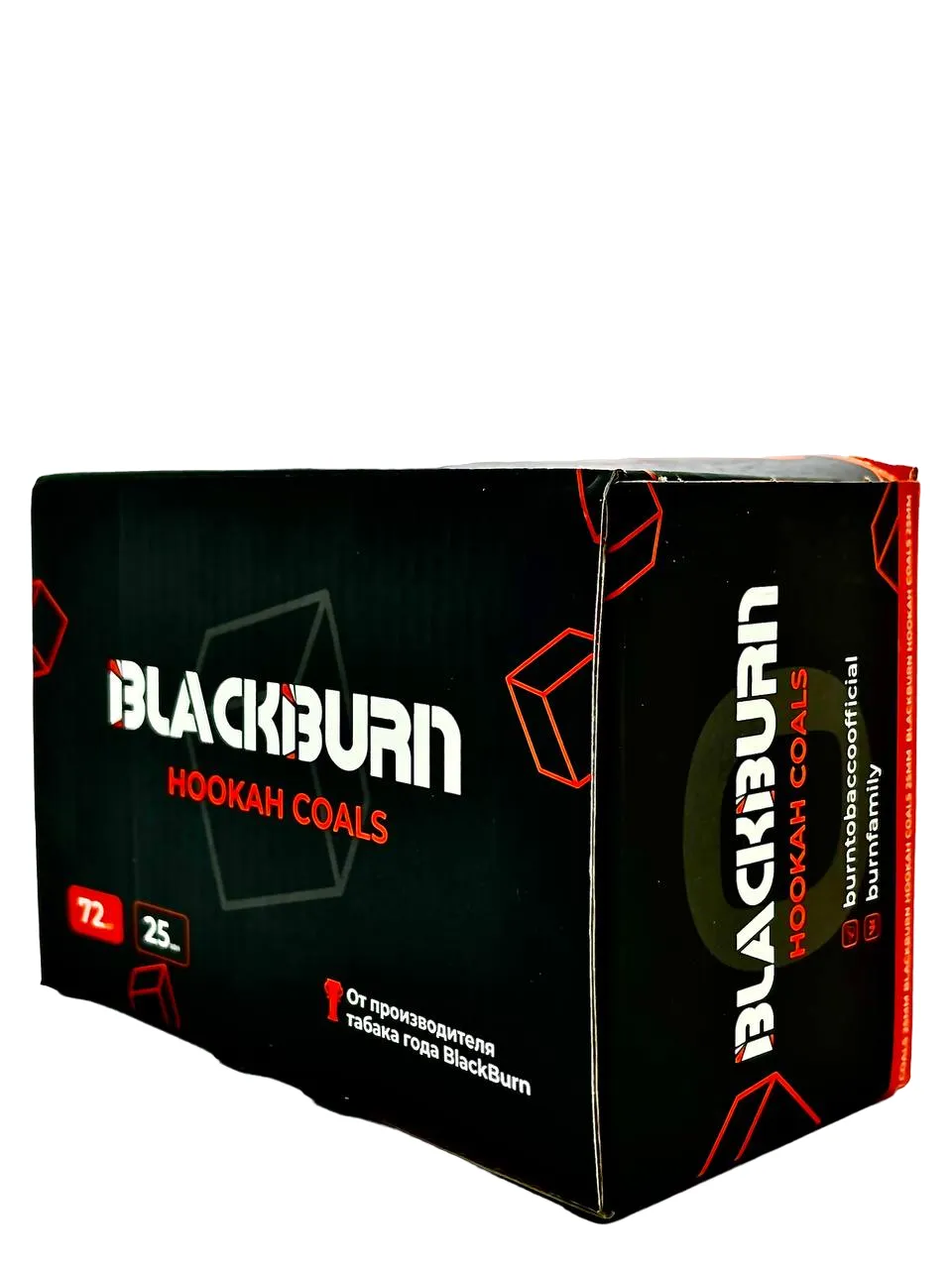 Уголь - BlackBurn - 25 мм - 1 кг (коробка кратно 12 кг)