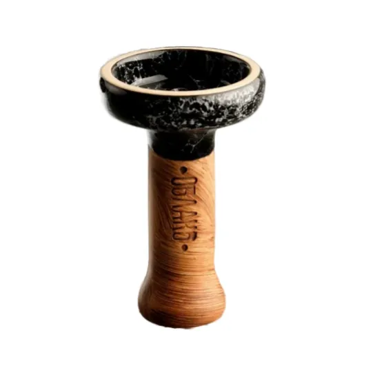 Чаша для кальяна - Облако - Black Glaze - чёрно-белый мрамор
