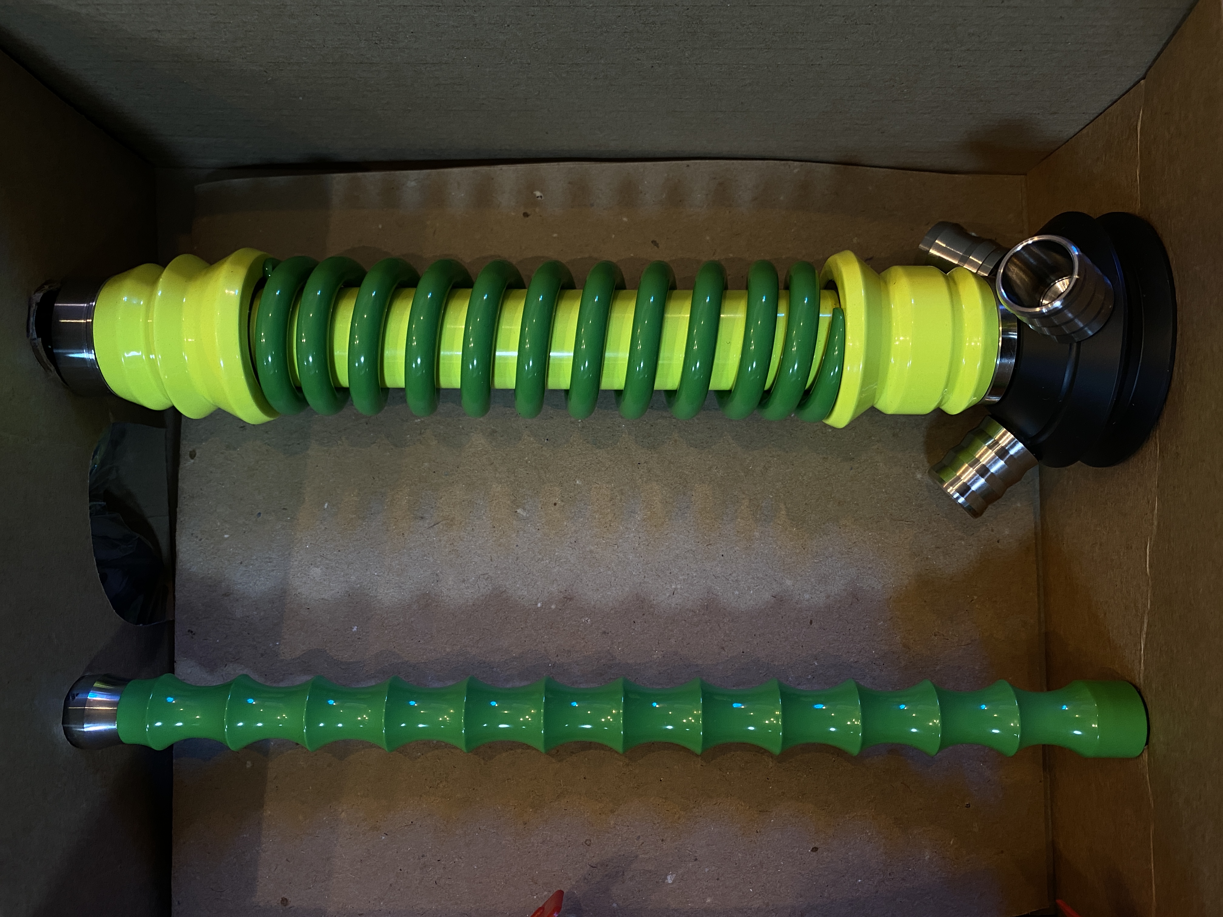 Кальян - Mamay - Coilovers Mini - ( Желтый флюрисцент - Зеленая спираль  )