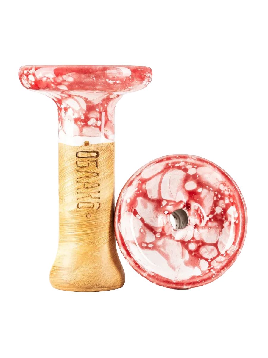 Чаша для кальяна - Облако - M - Phunnel Glaze - красно-белый мрамор ( фанэл )