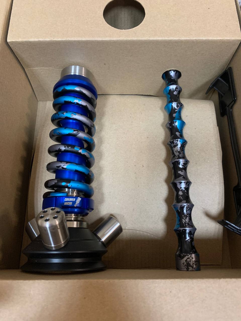 Кальян - Mamay - Coilovers Micro ANOD - ( Синий шахта - Голубой Камуфляж спираль )
