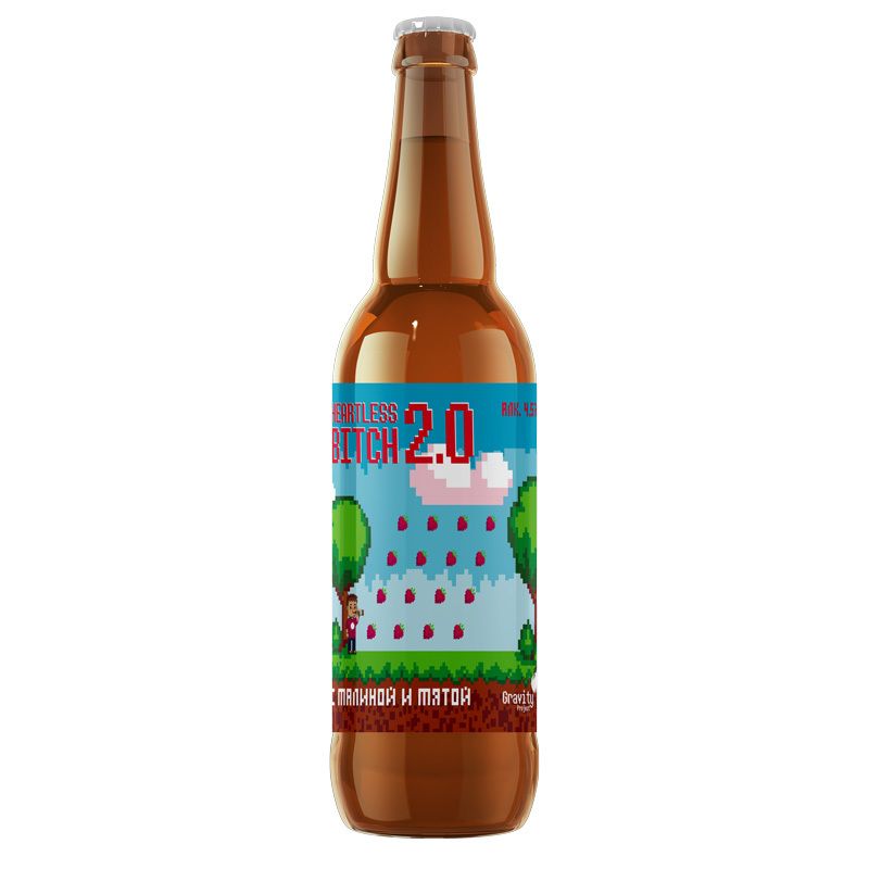 Сидр - Gravity Project - Heartless Bitch 2.0 (с малиной и мятой, полусладкий) - 0,5 л