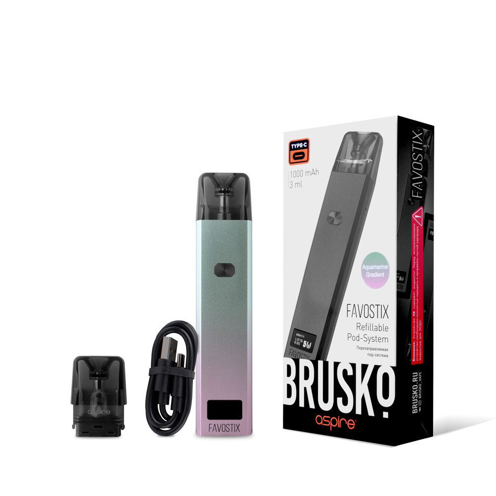 ЭСДН BRUSKO - Favostix - 1000 mAh - серебристый