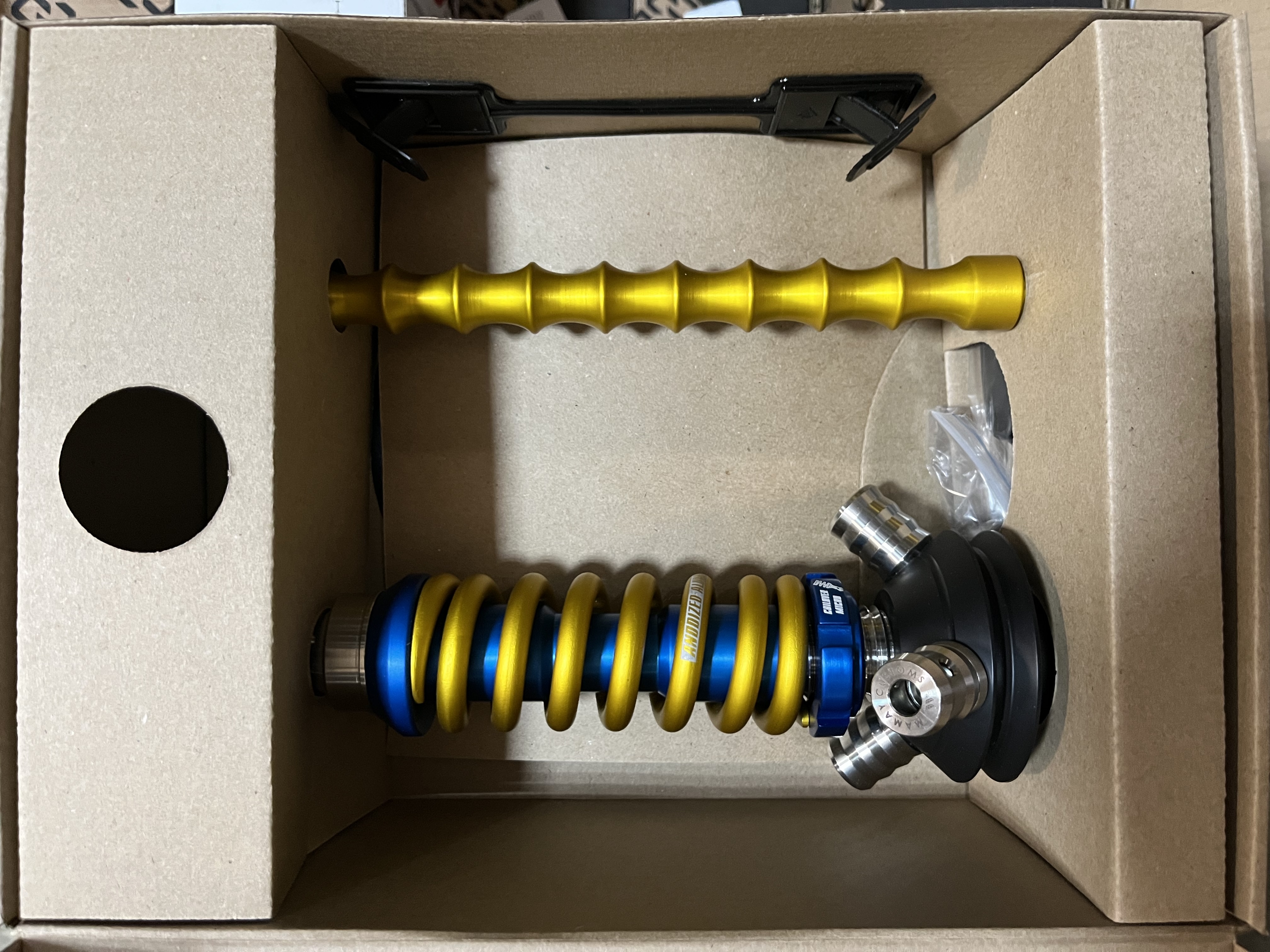 Кальян - Mamay - Coilovers Micro - ( Голубая шахта - золотая спираль )