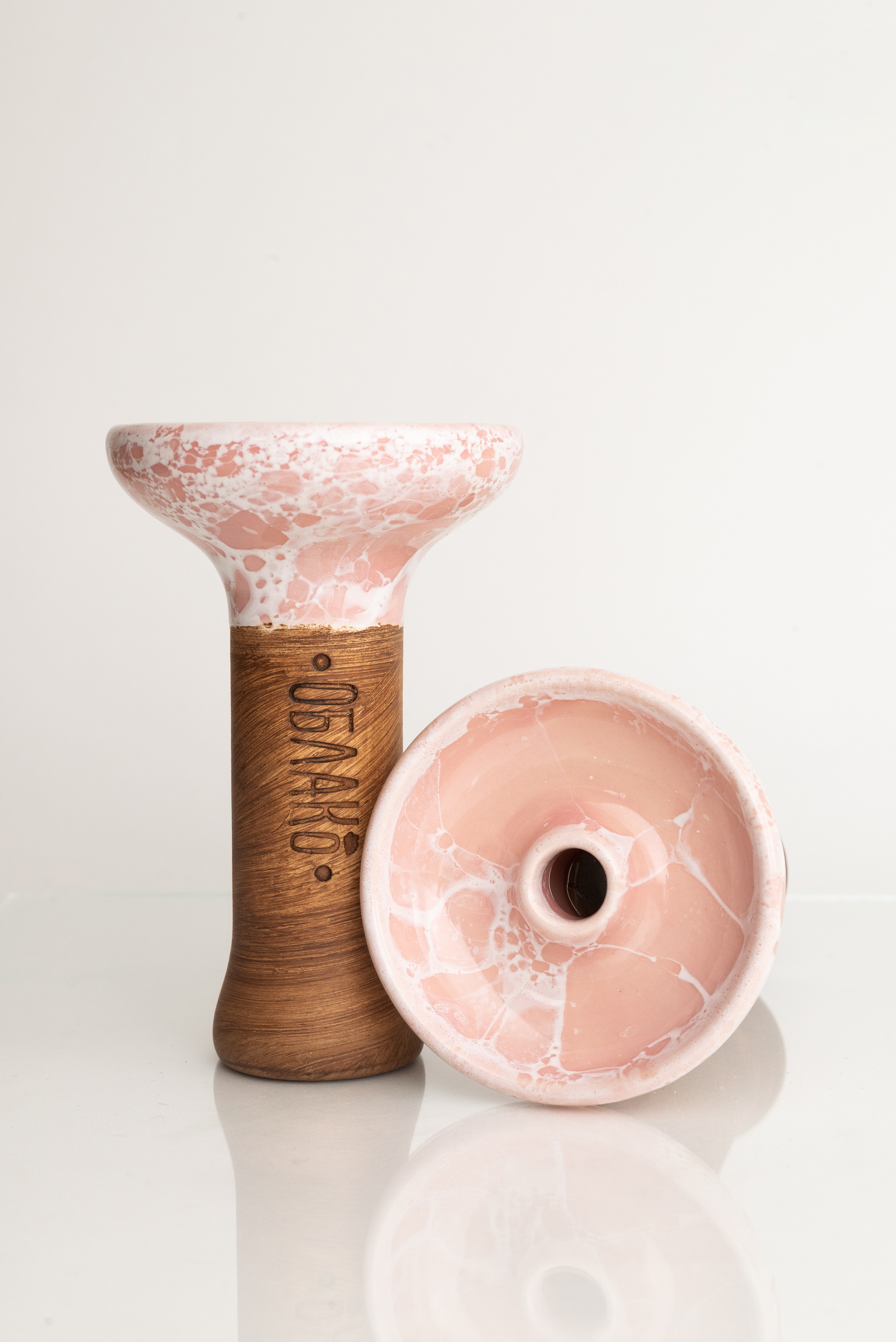 Чаша для кальяна - Облако - M - Phunnel Glaze - розово-белый мрамор ( фанэл )