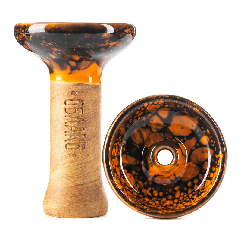 Чаша для кальяна - Облако - M - Phunnel Glaze - оранжево-черный мрамор ( фанэл )