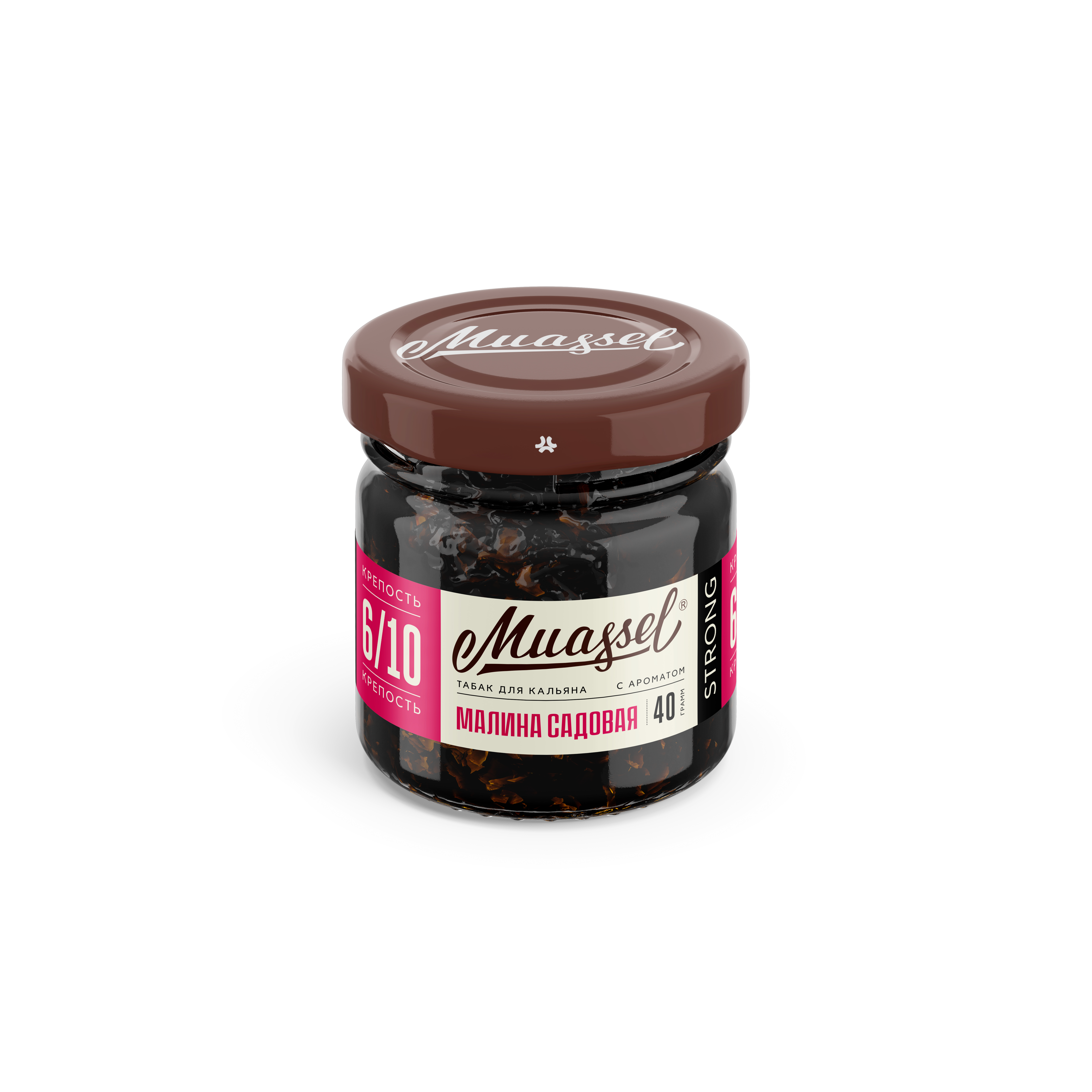 Табак для кальяна - Muassel strong 6/10 - Малина садовая ( с ароматом малина ) - 40 г