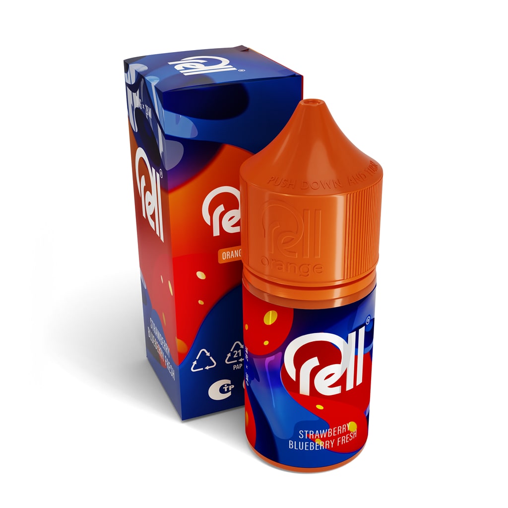 Жидкость для ЭСДН RELL ORANGE - Strawberry Blueberry Fresh ( с ароматом фреш из клубники и черники ) - 10 мл / 18 мг/см3