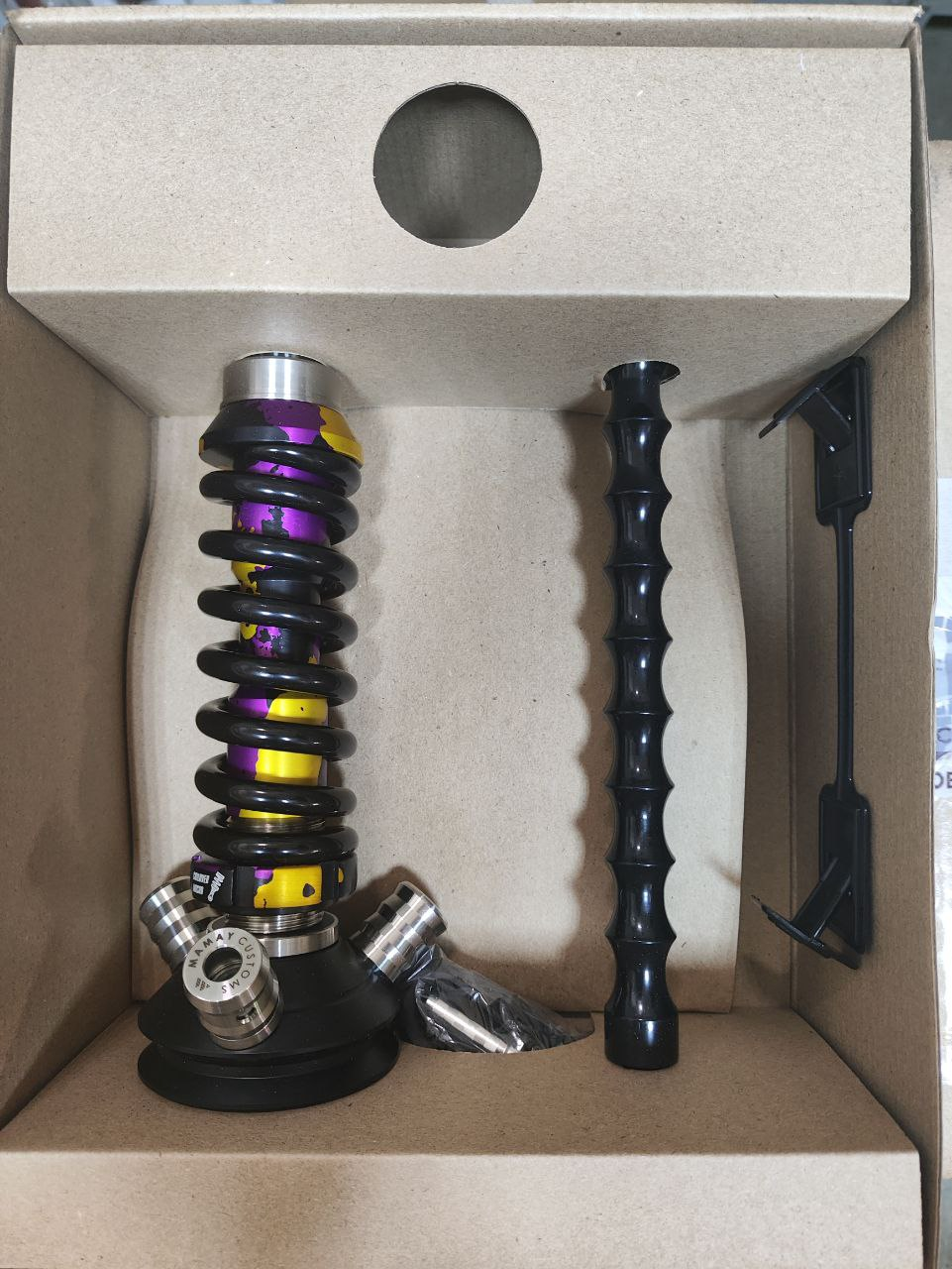 Кальян - Mamay - Coilovers Micro - ( Золотой-фиолетовый камуфляж шахта - черная спираль )