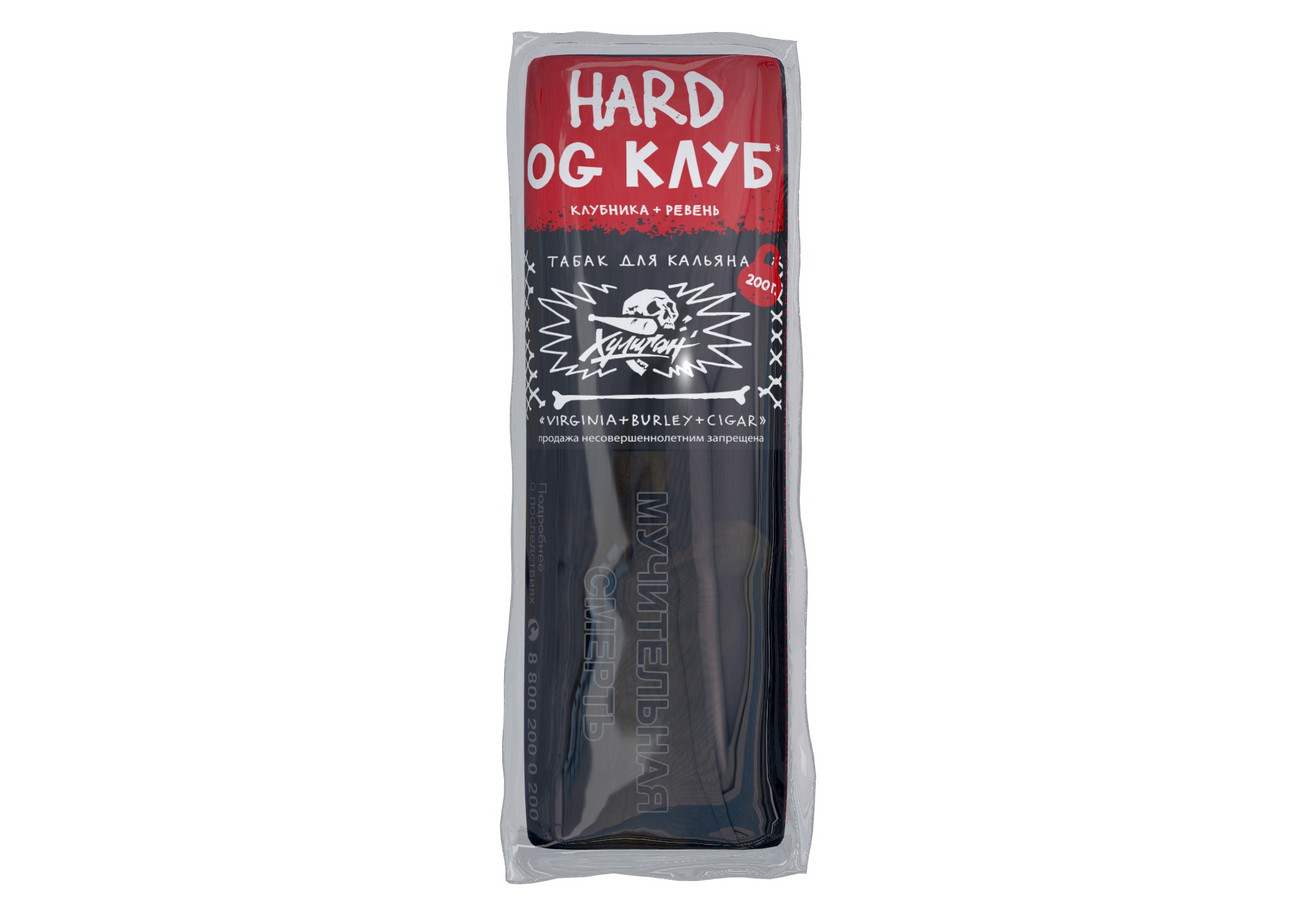 Табак для кальяна - Хулиган HARD - OG КЛУБ ( с ароматом клубника-ревень ) - 200 г