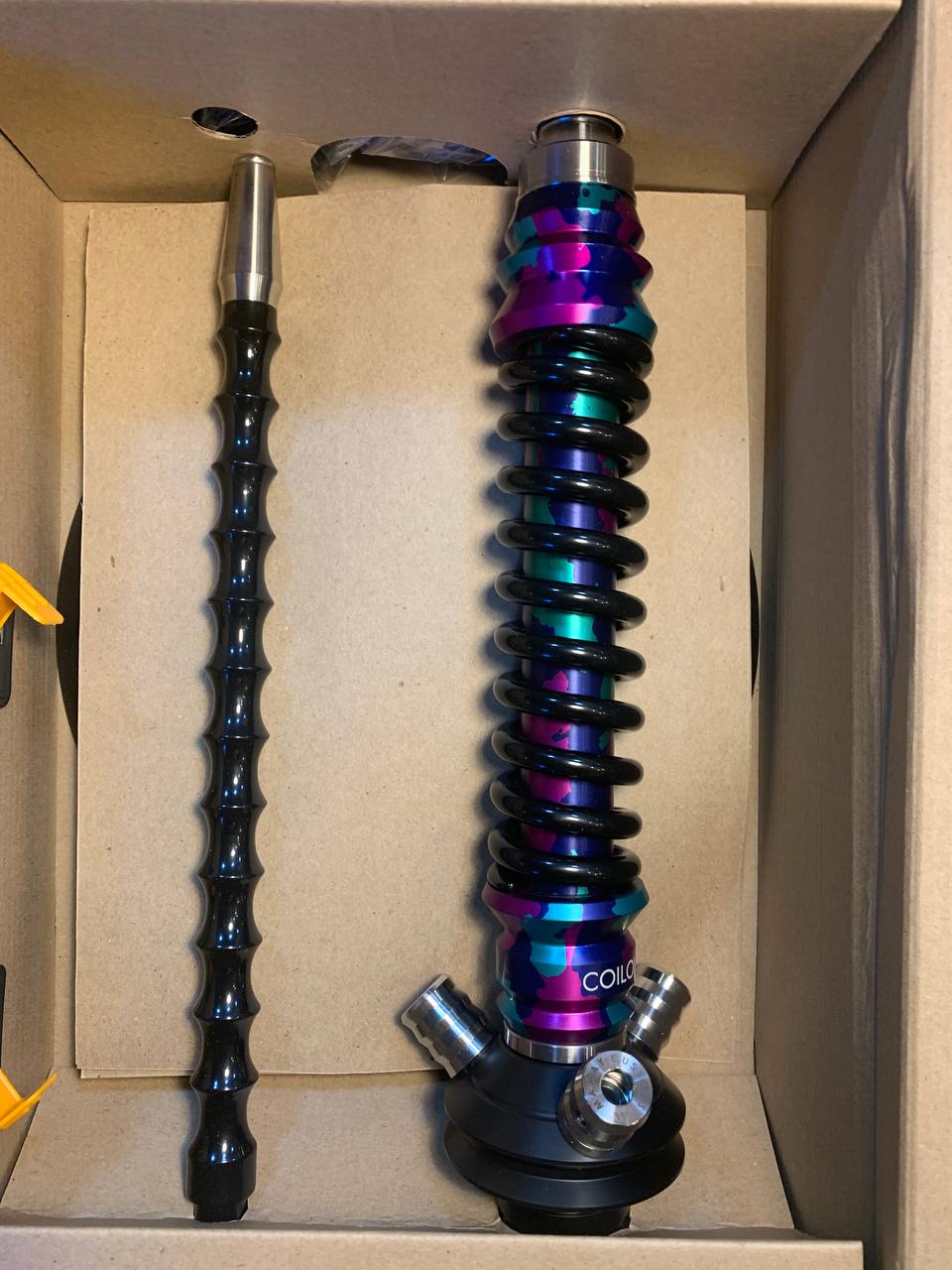 Кальян - Mamay - Coilovers Mini - ( Пурпурно-бирюзово-синий шахта анодирование - черная спираль )