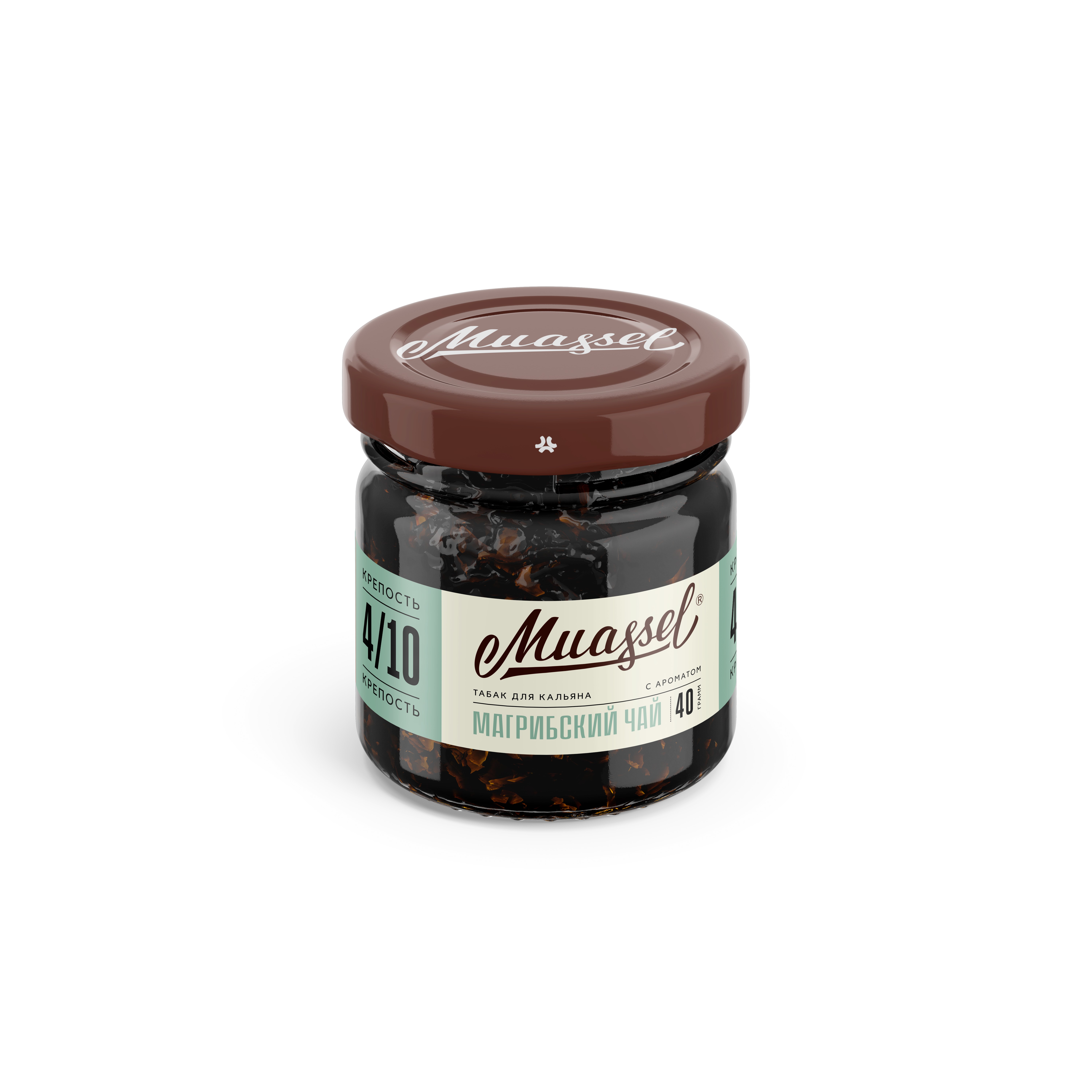 Табак для кальяна - Muassel medium 4/10 - Магрибский чай ( с ароматом зелёный чай с мятой ) - 40 г