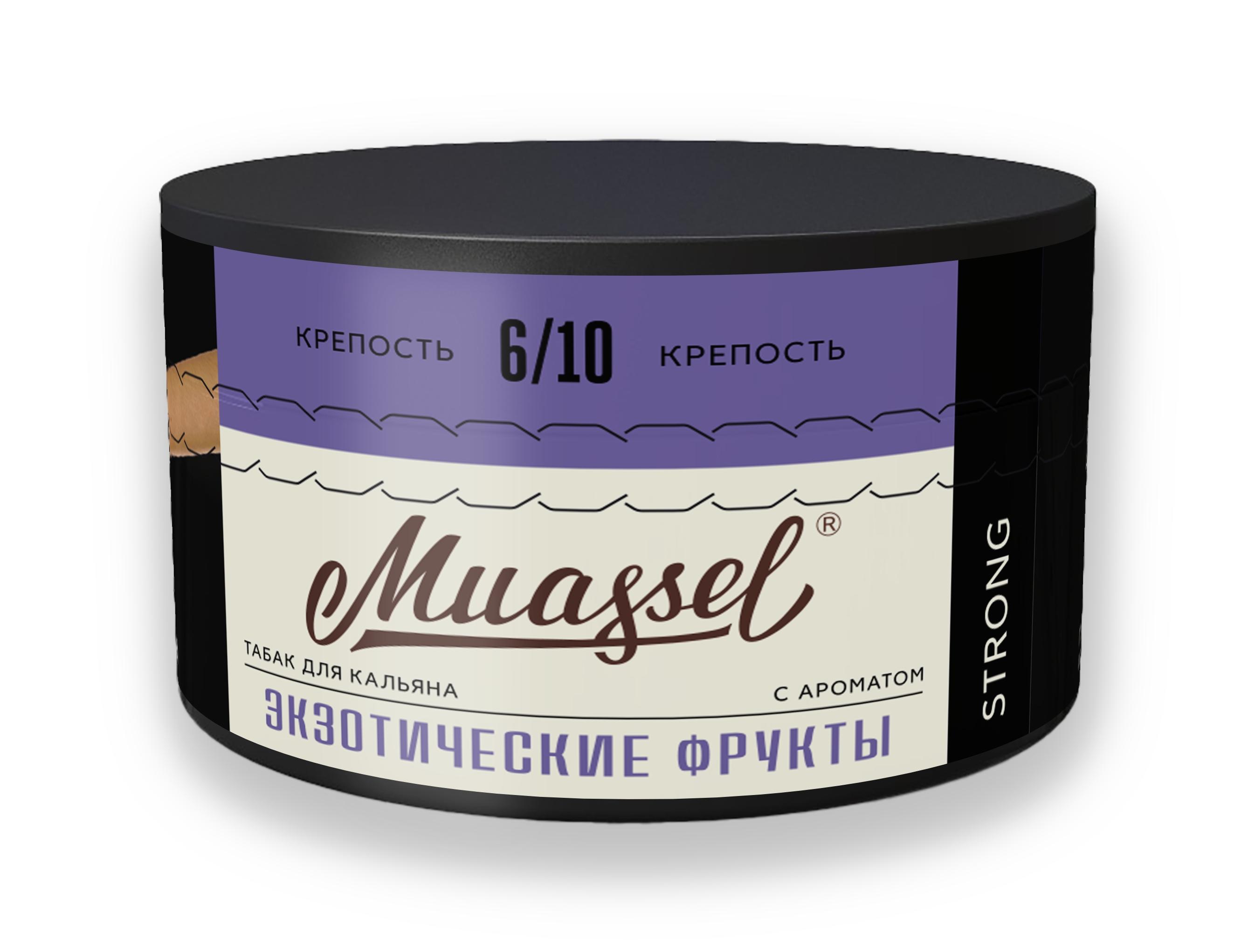 Табак для кальяна - Muassel Strong 6/10 - ЭКЗОТИЧЕСКИЕ ФРУКТЫ ( с ароматом маракуйя, гуава, киви, манго ) - 200 г
