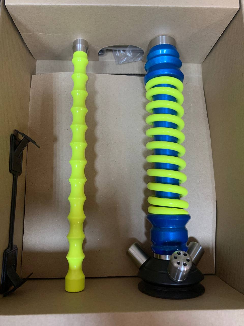 Кальян - Mamay - Coilovers Mini - ( Голубой лак шахта - желтый флюр спираль )