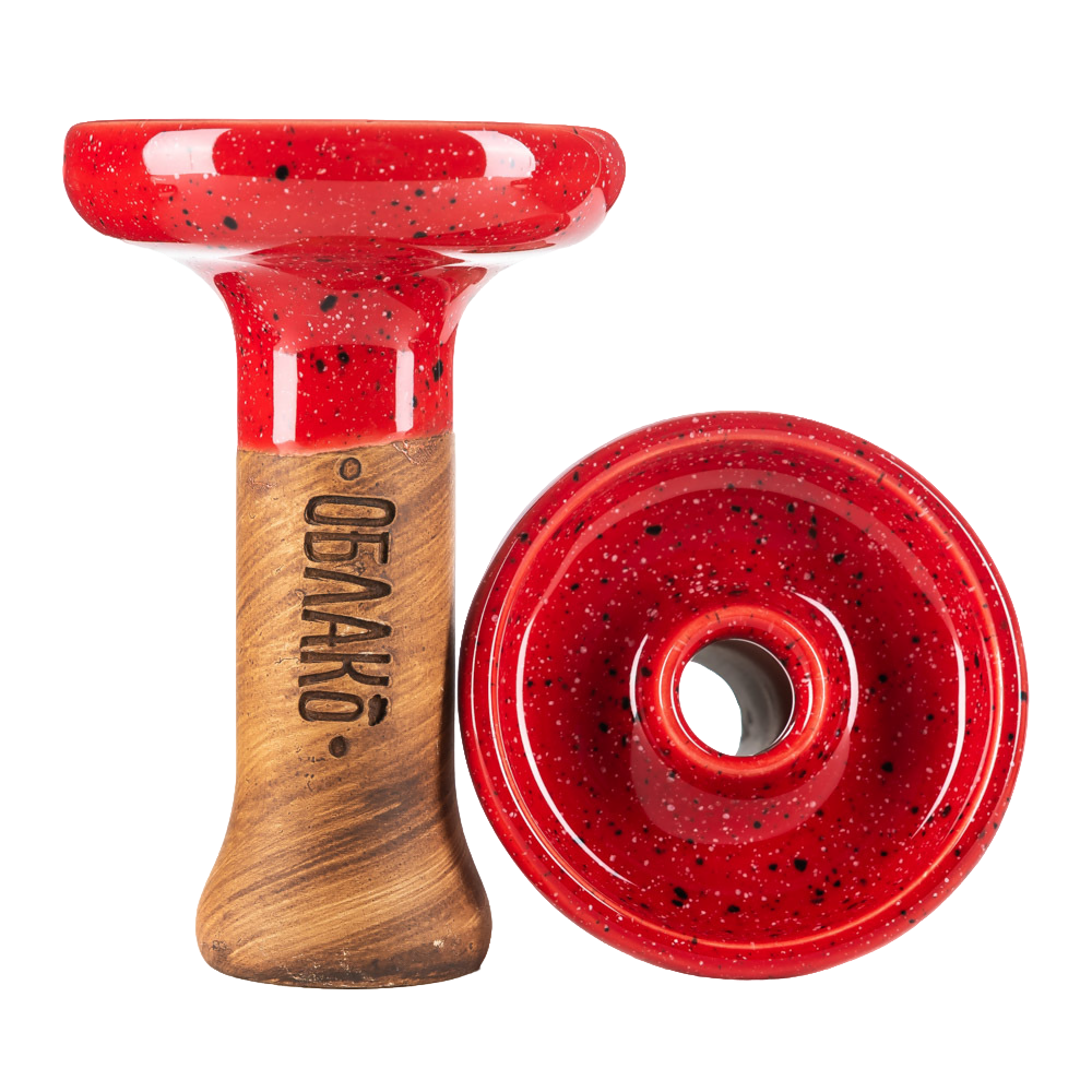 Чаша для кальяна - Облако - L - Phunnel Glaze - красно-белый мрамор ( фанэл )