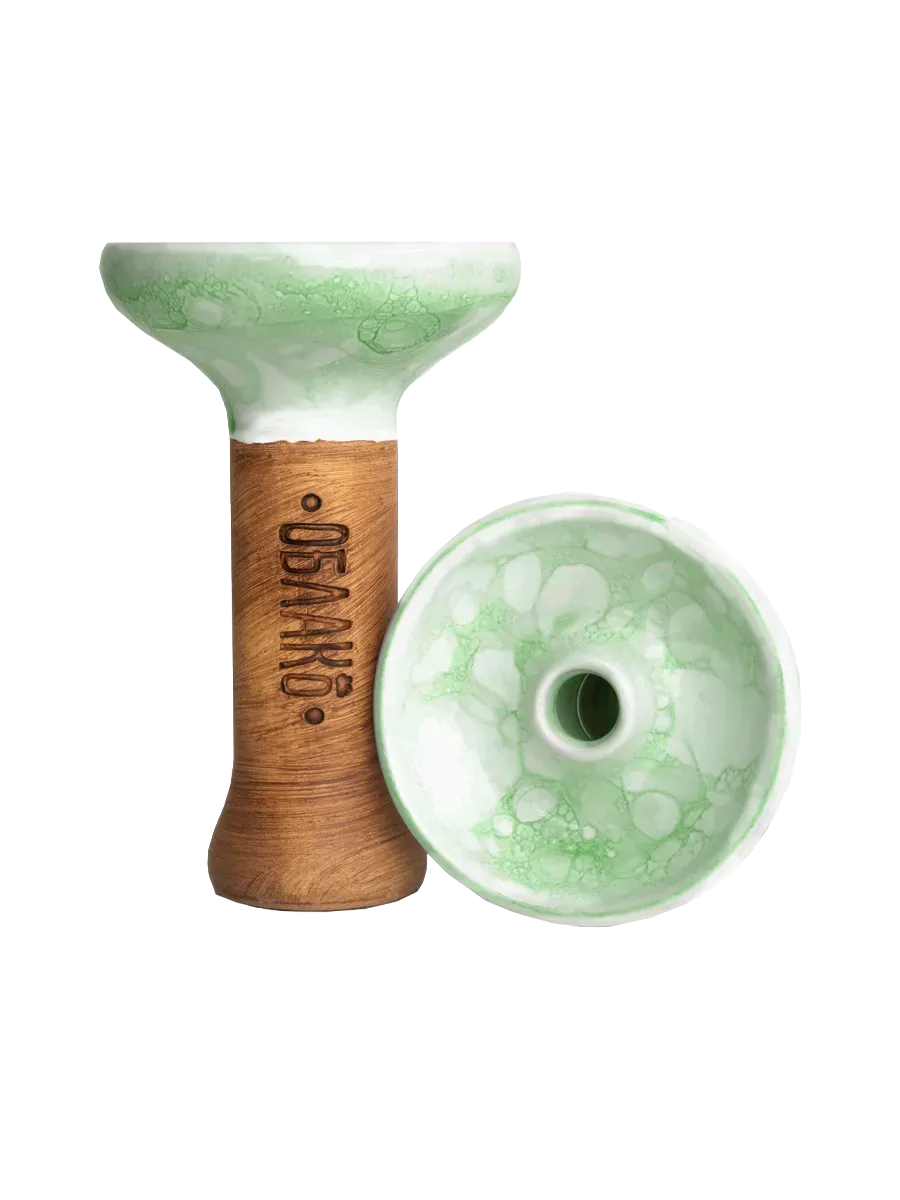 Чаша для кальяна - Облако - M - Phunnel Glaze - бело-зелёный мрамор ( фанэл )