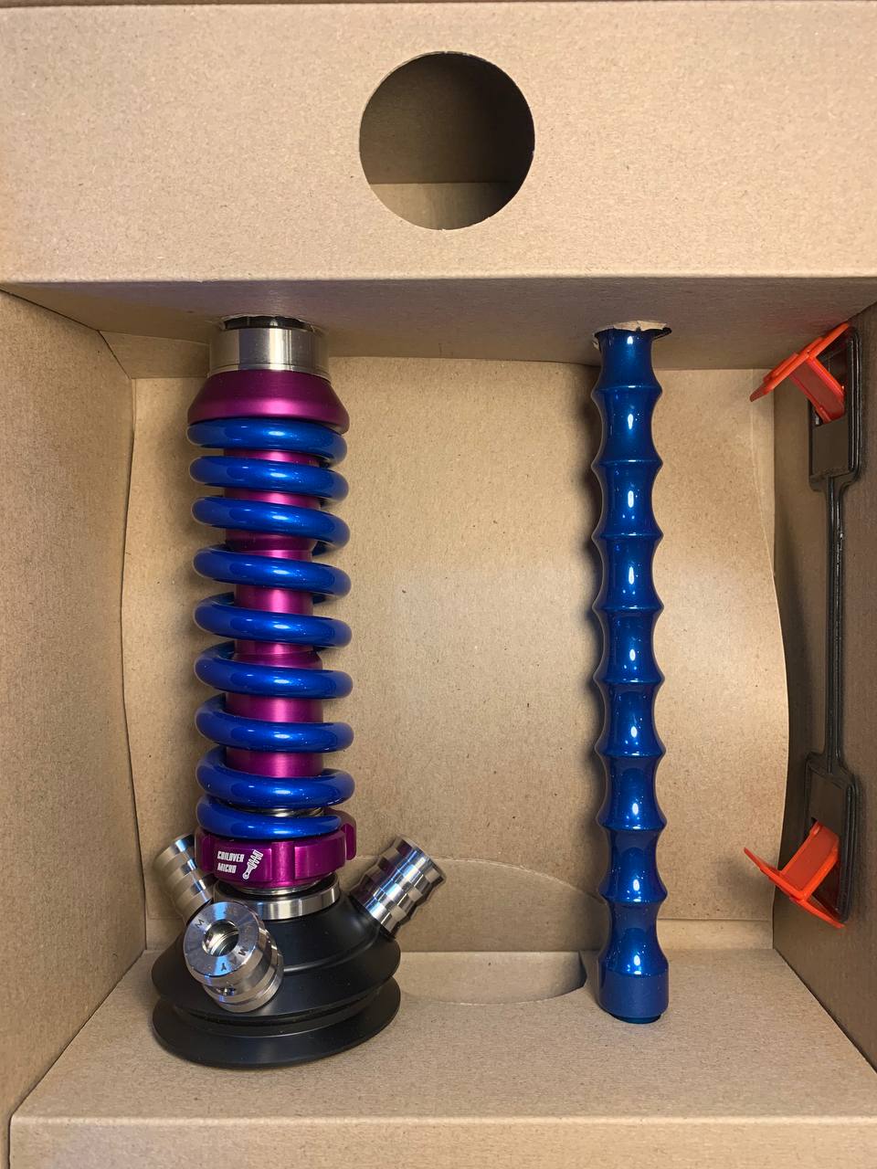 Кальян - Mamay - Coilovers Micro - ( Пурпурная шахта - голубая лак спираль )