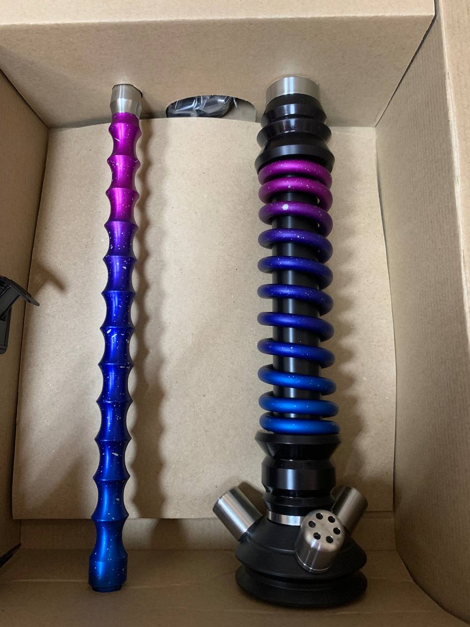 Кальян - Mamay - Coilovers Mini ANOD - ( Черная матовая шахта - Blue Space спираль ) - 6.3