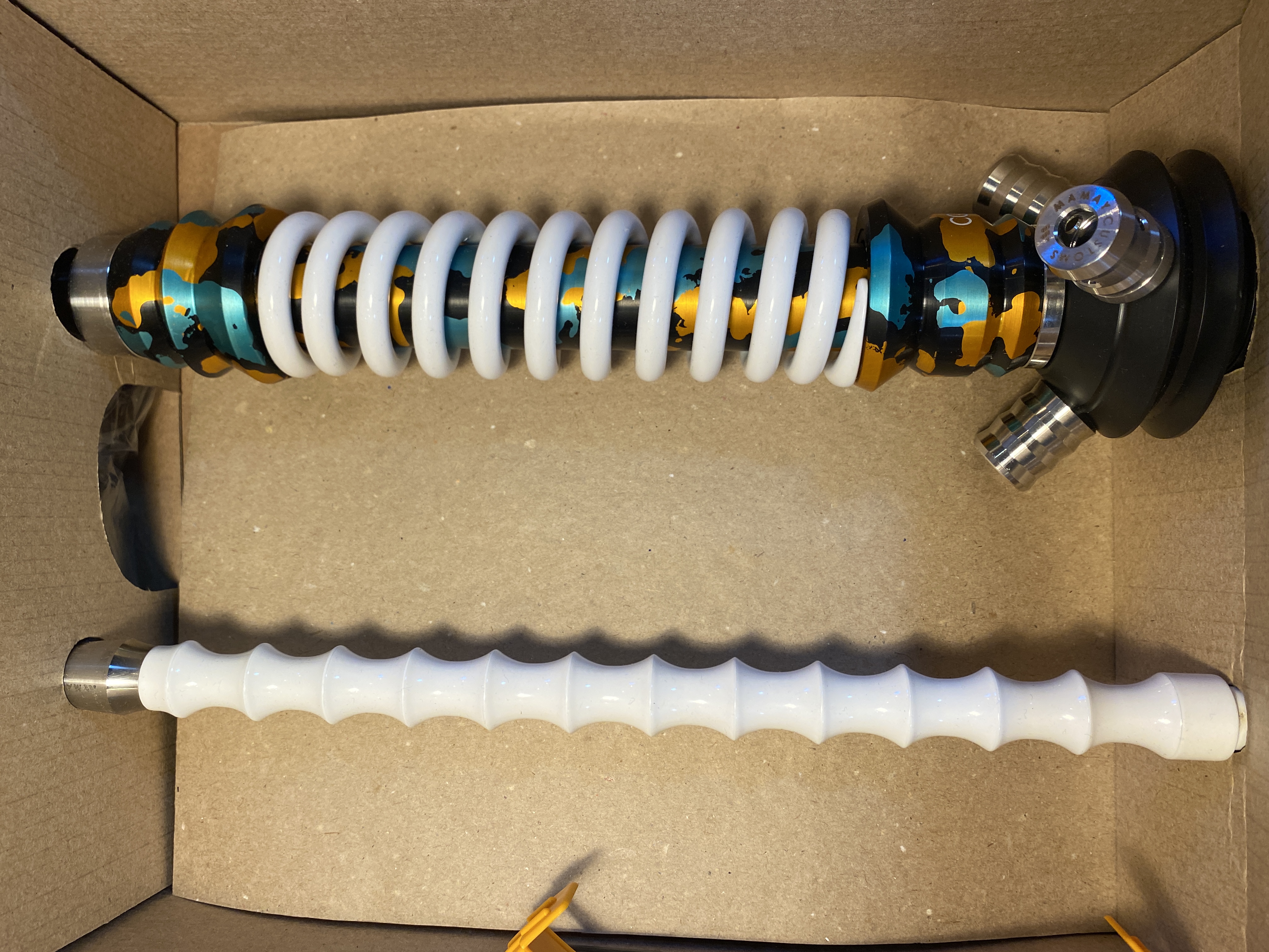 Кальян - Mamay - Coilovers Mini - ( Мята-золото анодирование - белая спираль )