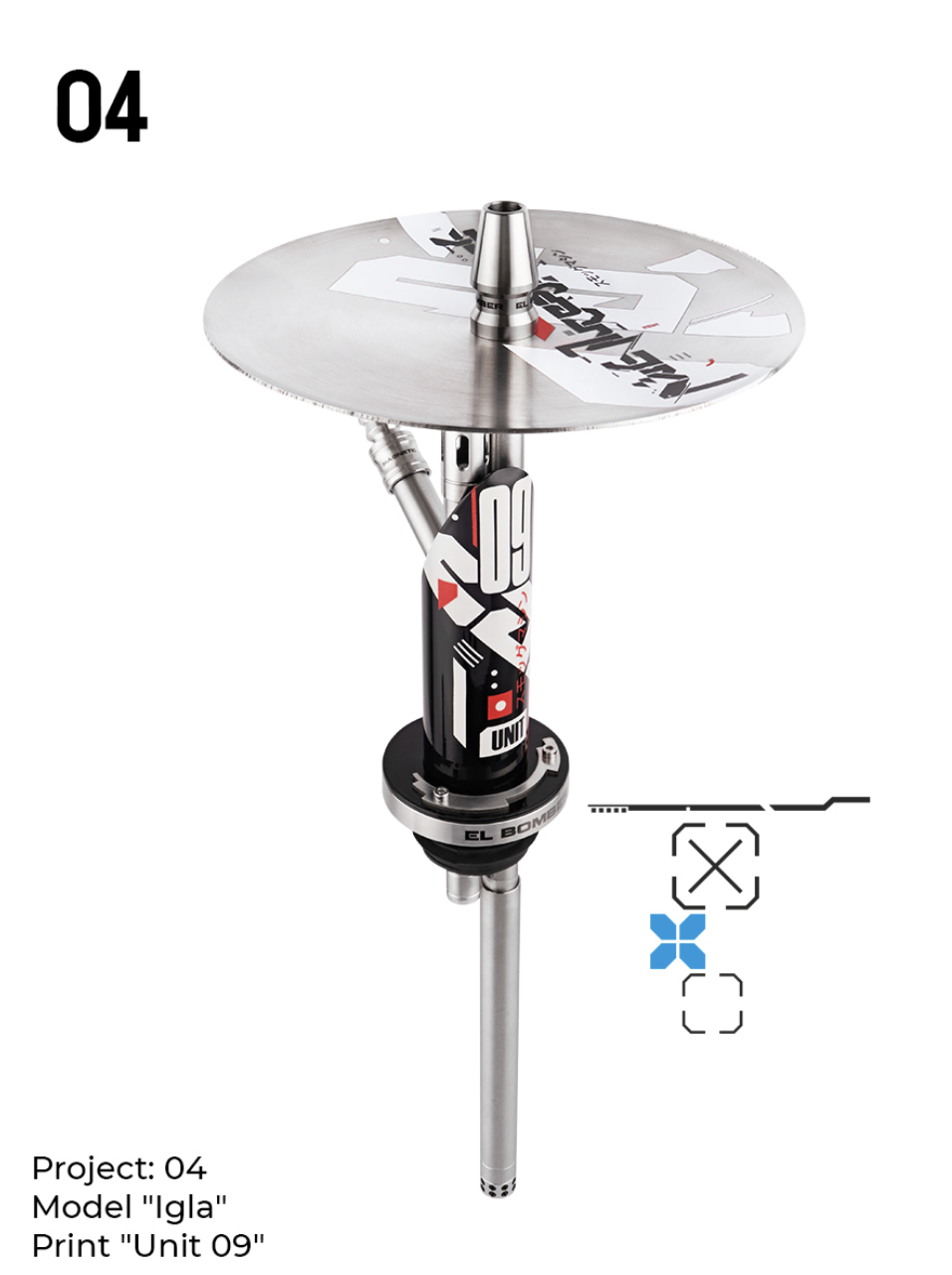 Кальян - El Bomber Igla - Unit 09 ( шахта/шланг/мундштук/уплотнители)