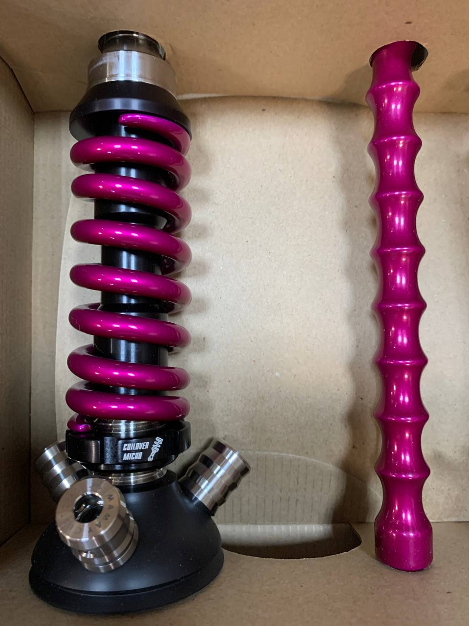 Кальян - Mamay - Coilovers Micro - ( Черная шахта - розовый лак спираль ) 3.15