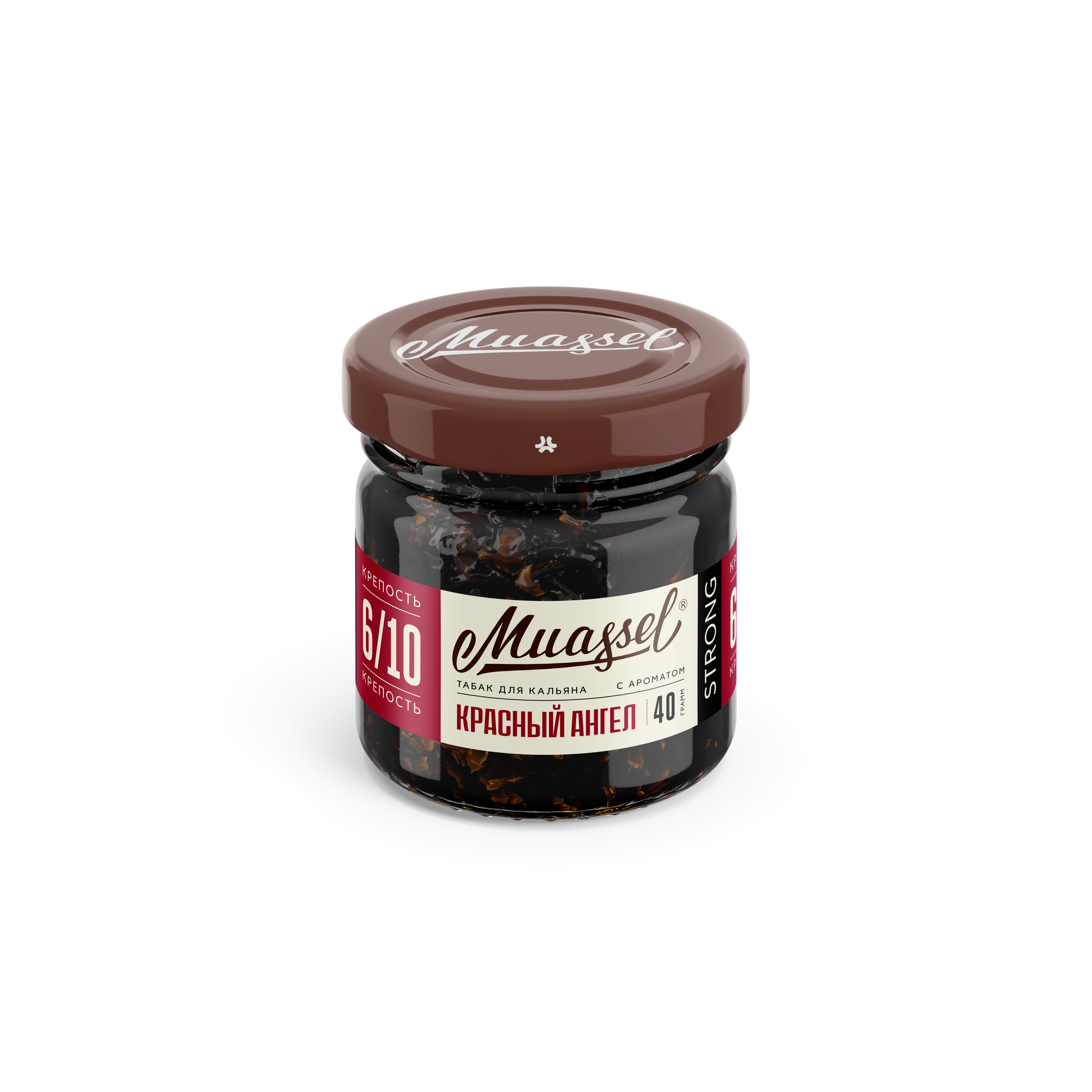 Табак для кальяна - Muassel strong 6/10 - Красный ангел ( с ароматом клубника, цитрус ) - 40 г