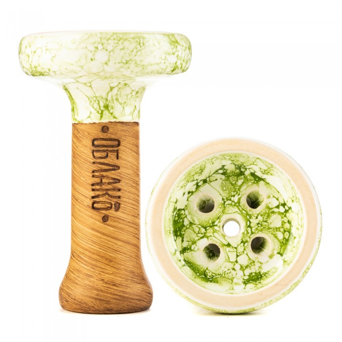 Чаша для кальяна - Облако - Black Glaze - зелено-белый мрамор