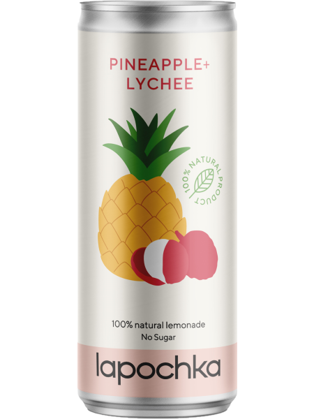 Газировка - Lapochka - Ананас Личи - 0,33 мл ЖБ