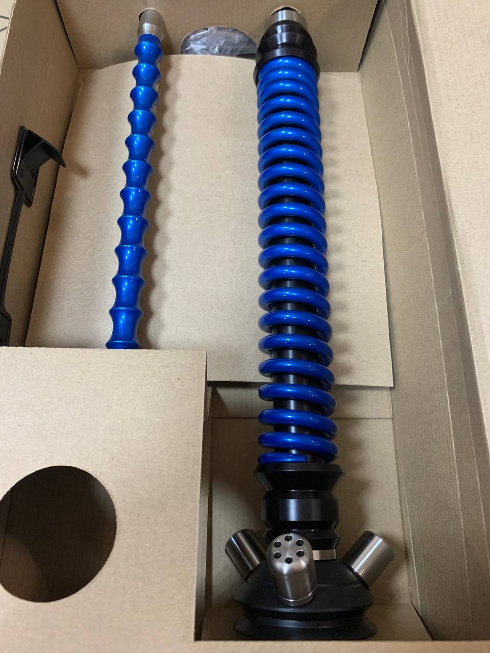 Кальян - Mamay - Coilovers - ( Черный шахта - Голубой Лак спираль ) - 1.7