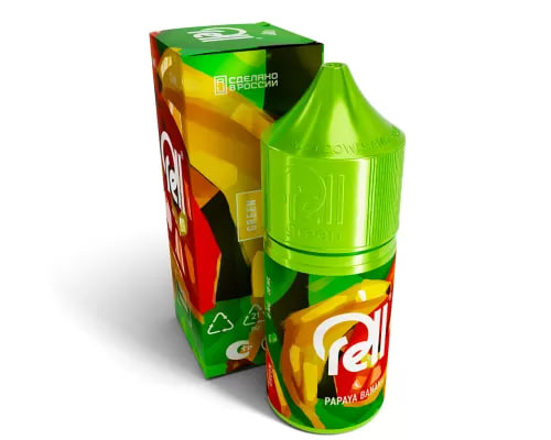 Жидкость для ЭСДН RELL GREEN - Papaya Banana ( с ароматом папайя-банан ) - 10 мл / 18 мг/см3
