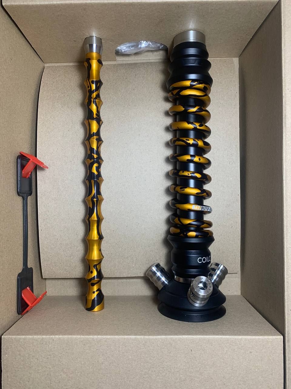 Кальян - Mamay - Coilovers Mini - ( Черная шахта - золотой сплэш спираль ) 2.13