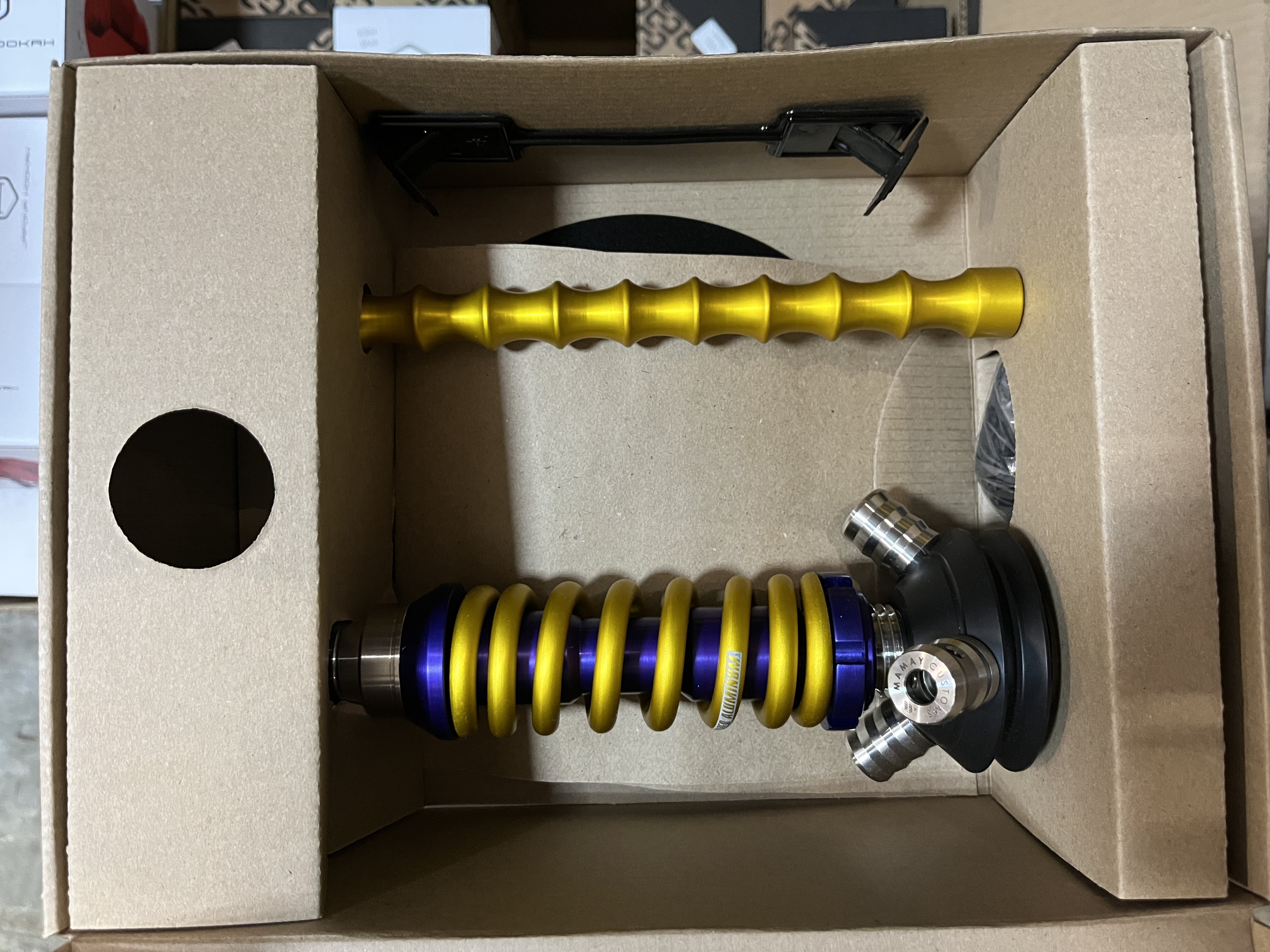 Кальян - Mamay - Coilovers Micro - ( Фиолетовая шахта - золотая спираль )