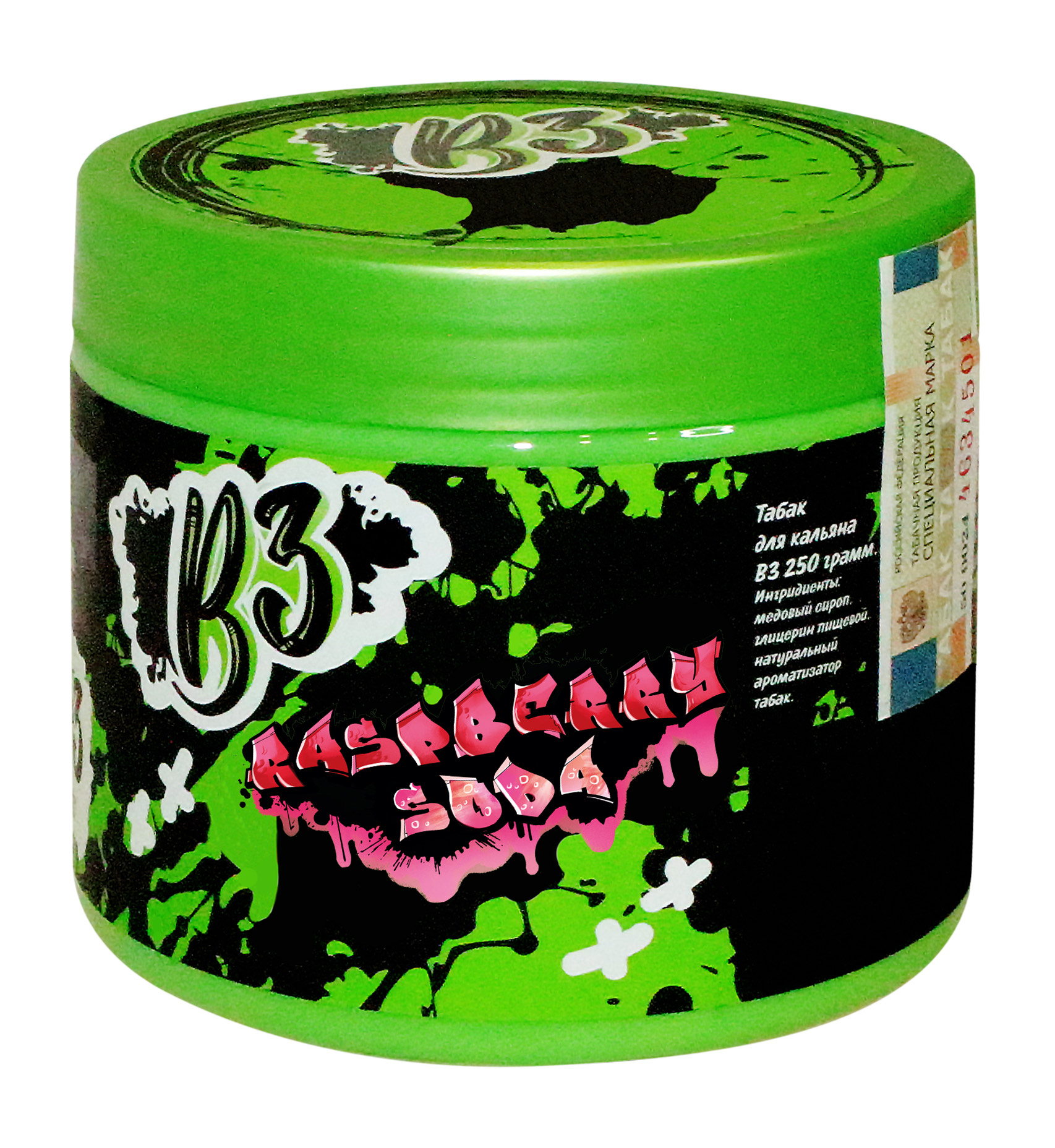 Табак для кальяна - B3 - Raspberry Soda (с ароматом малиновая газировка) - 250 г
