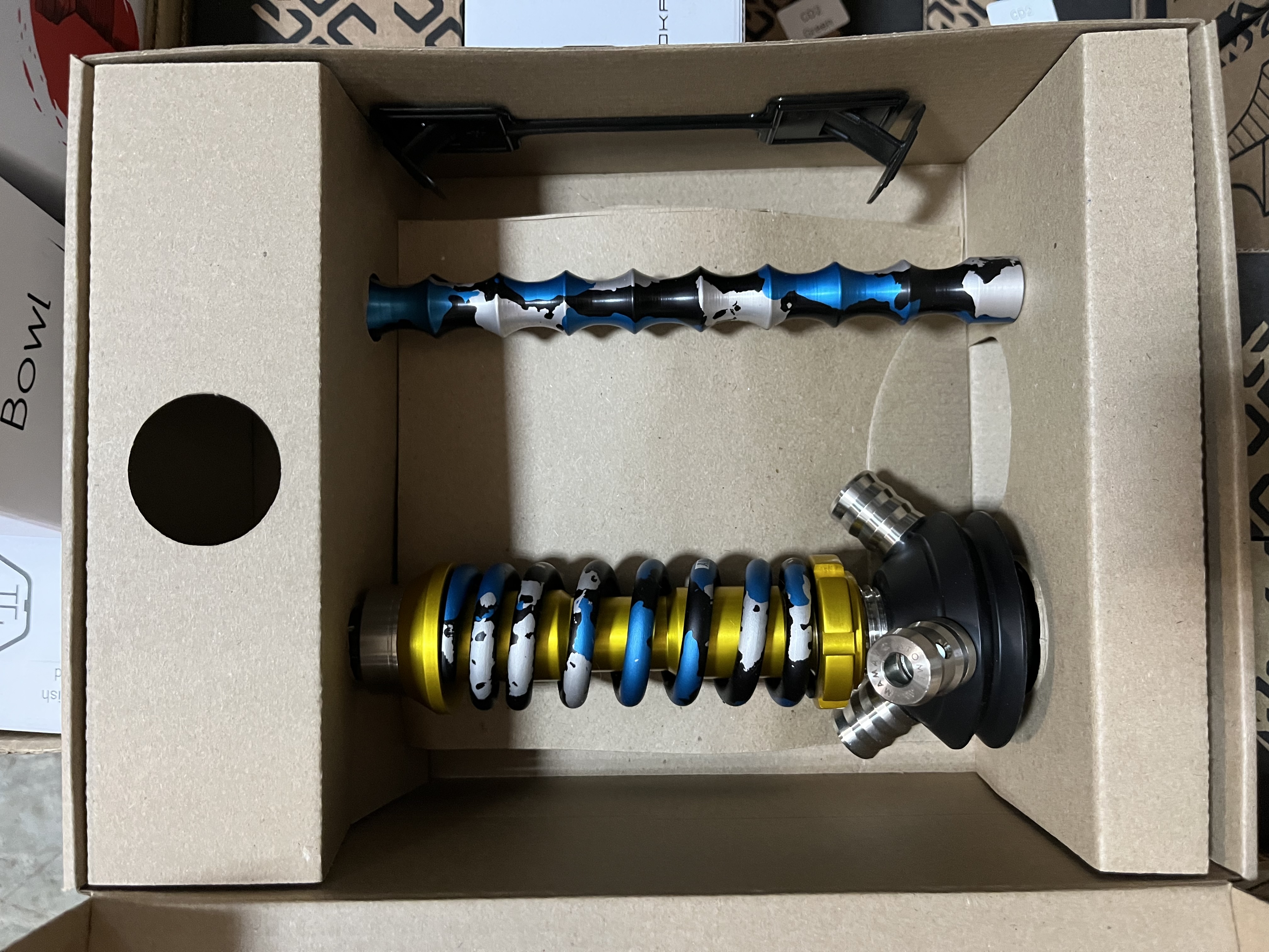 Кальян - Mamay - Coilovers Micro - ( Золотая шахта - синий камуфляж спираль )